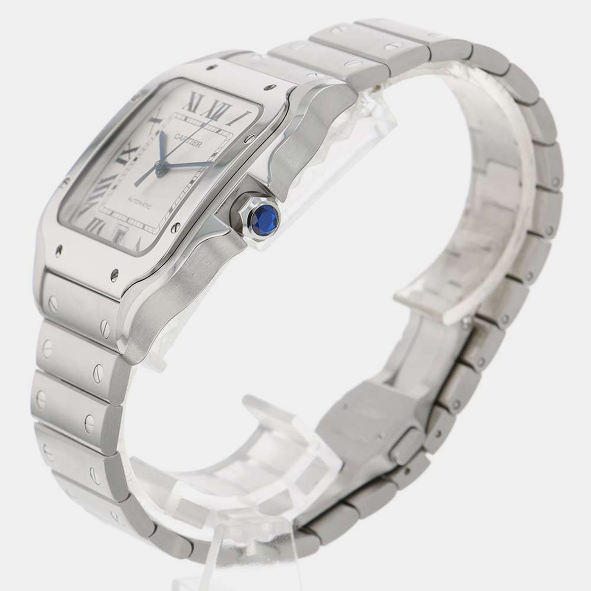 

Cartier Silver Stainless Steel Santos WSSA0009 Automatic Men's Wristwatch 40 mm