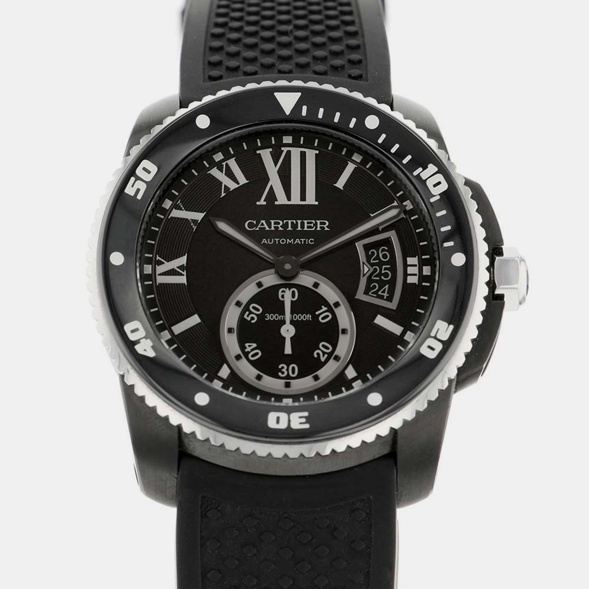 Pre-owned Cartier Wsca0006 Automatic Men's Wristwatch 42 Mm In Black