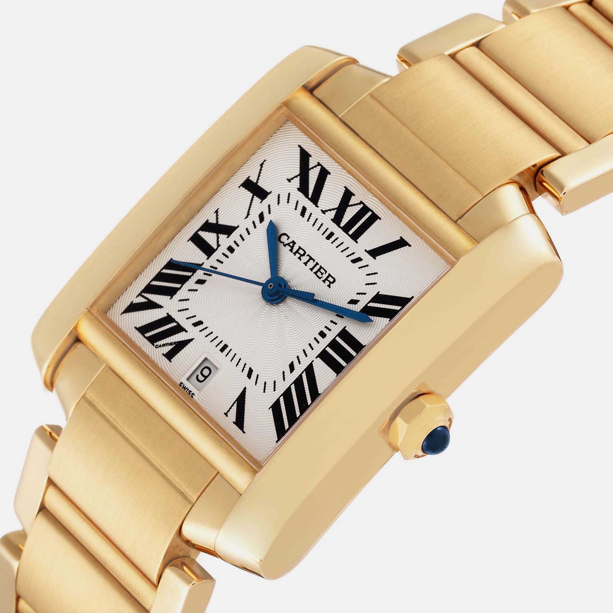 

Cartier Tank Francaise Large Yellow Gold Silver Dial Men's Watch W50001R2 28 x 32 mm