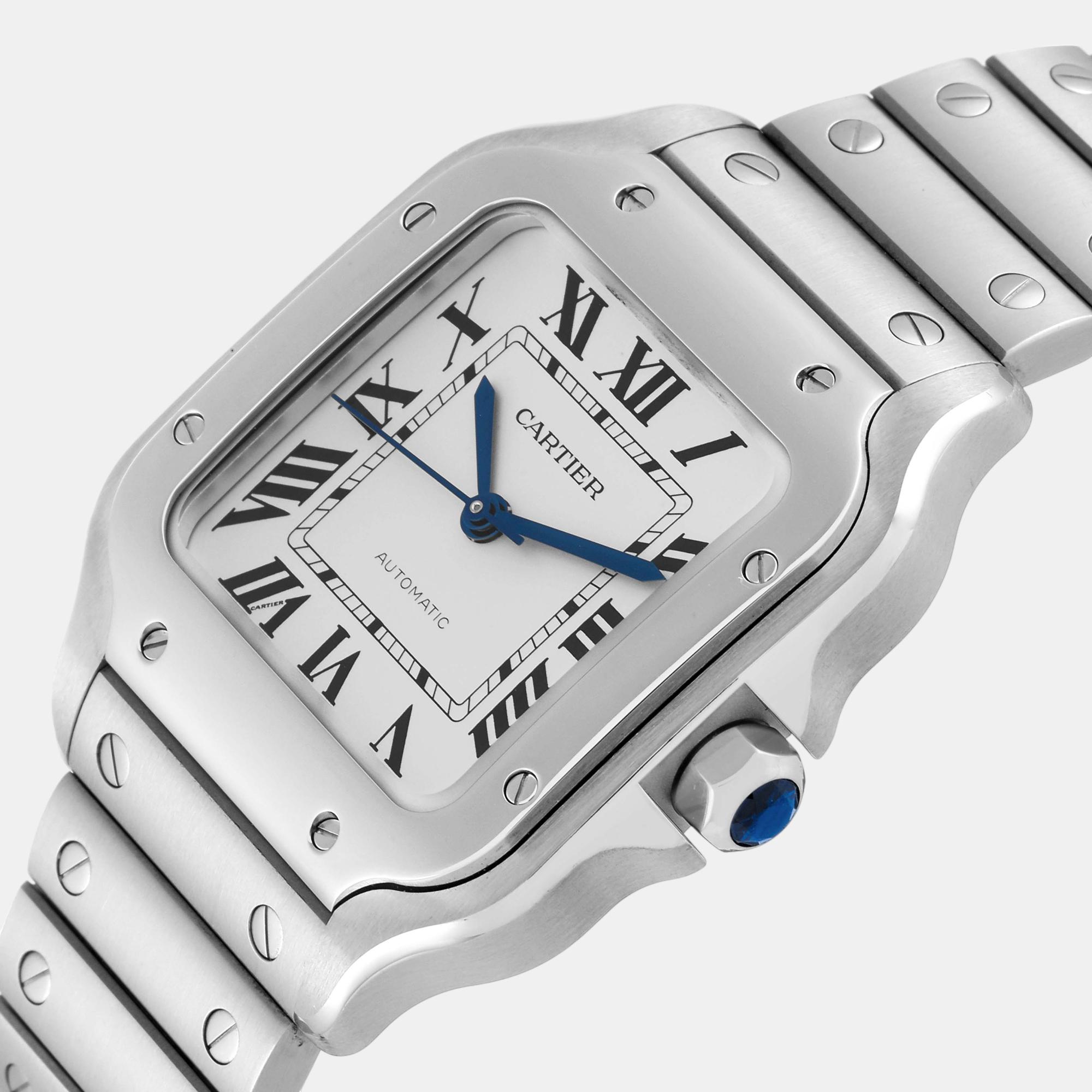 

Cartier Santos Silver Dial Medium Steel Men's Watch WSSA0029