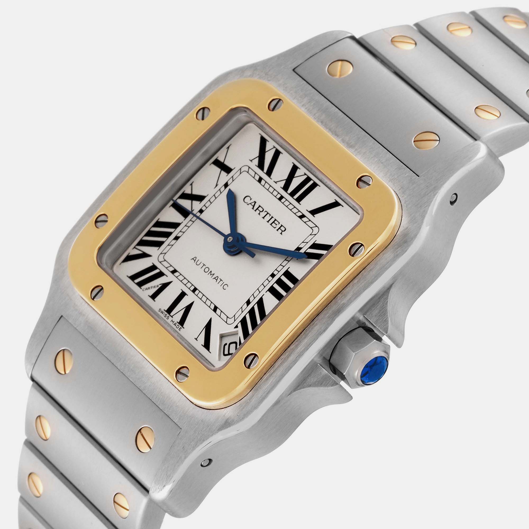 

Cartier Santos Galbee XL Steel Yellow Gold Mens Watch W20099C4 32 X 45 mm, White