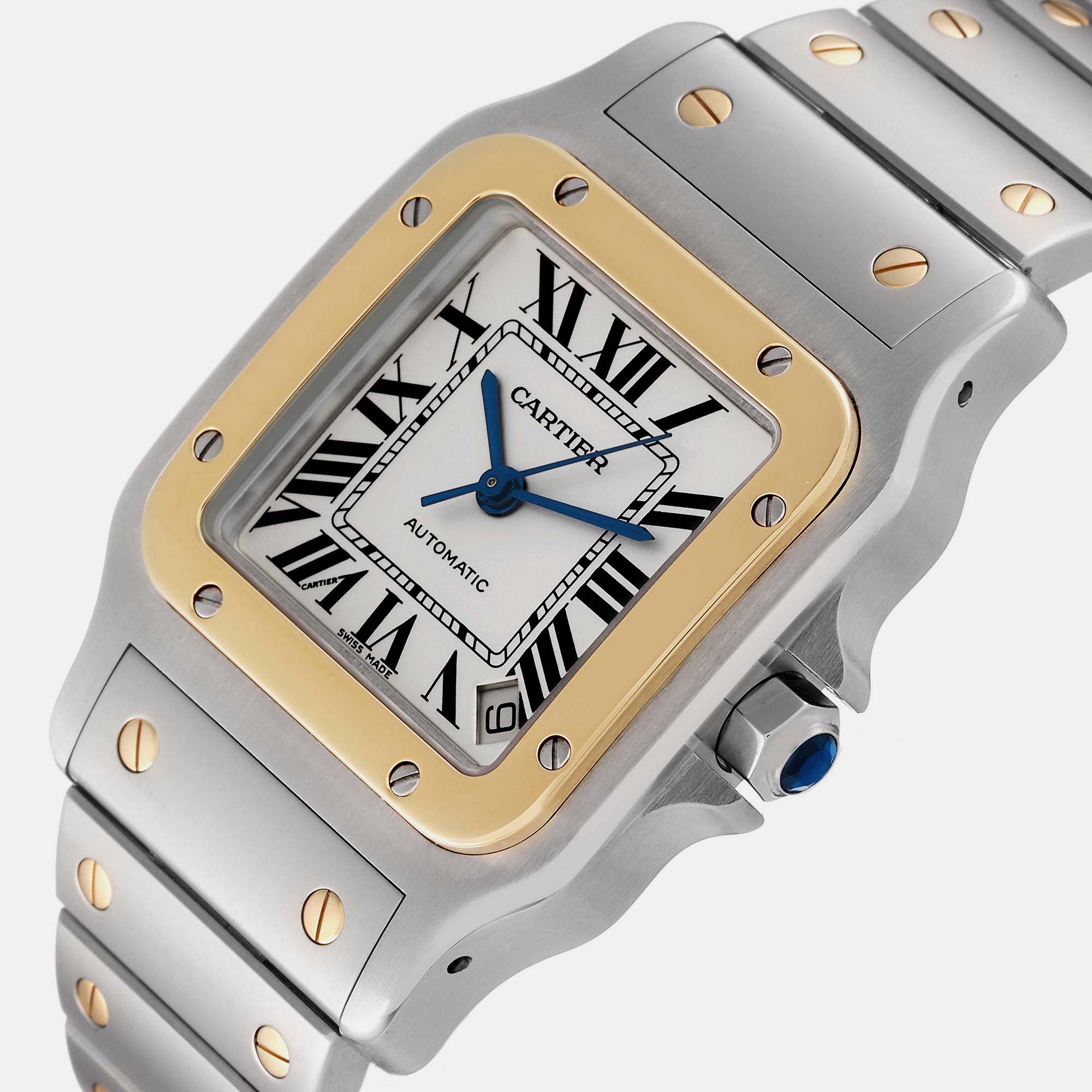 

Cartier Santos Galbee XL Steel Yellow Gold Mens Watch W20099C4 32 X 45 mm, White