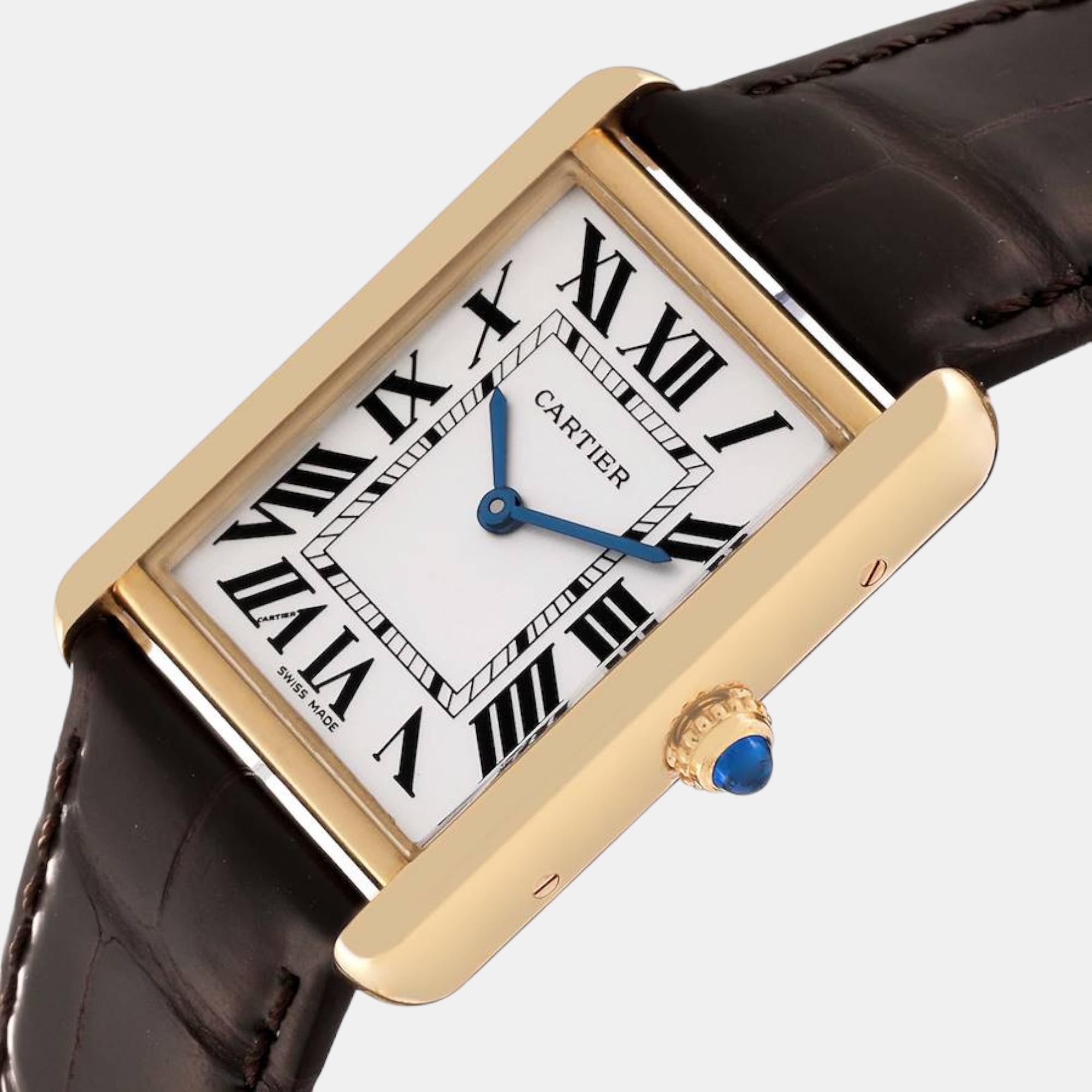 Cartier Tank Solo Large Yellow Gold Steel Mens Watch W5200004