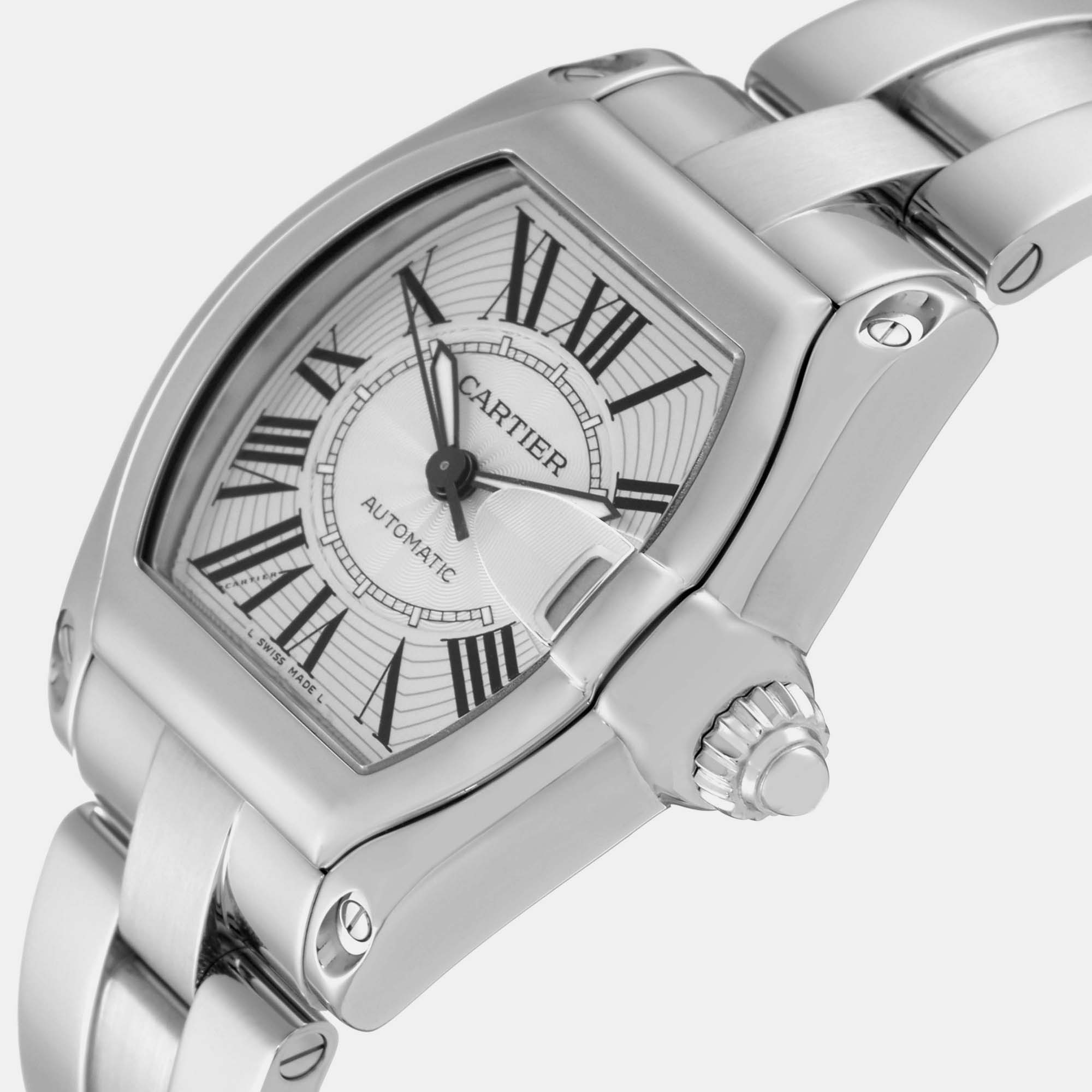 

Cartier Roadster Large Silver Dial Steel Mens Watch W62025V3 38 mm x 43 mm