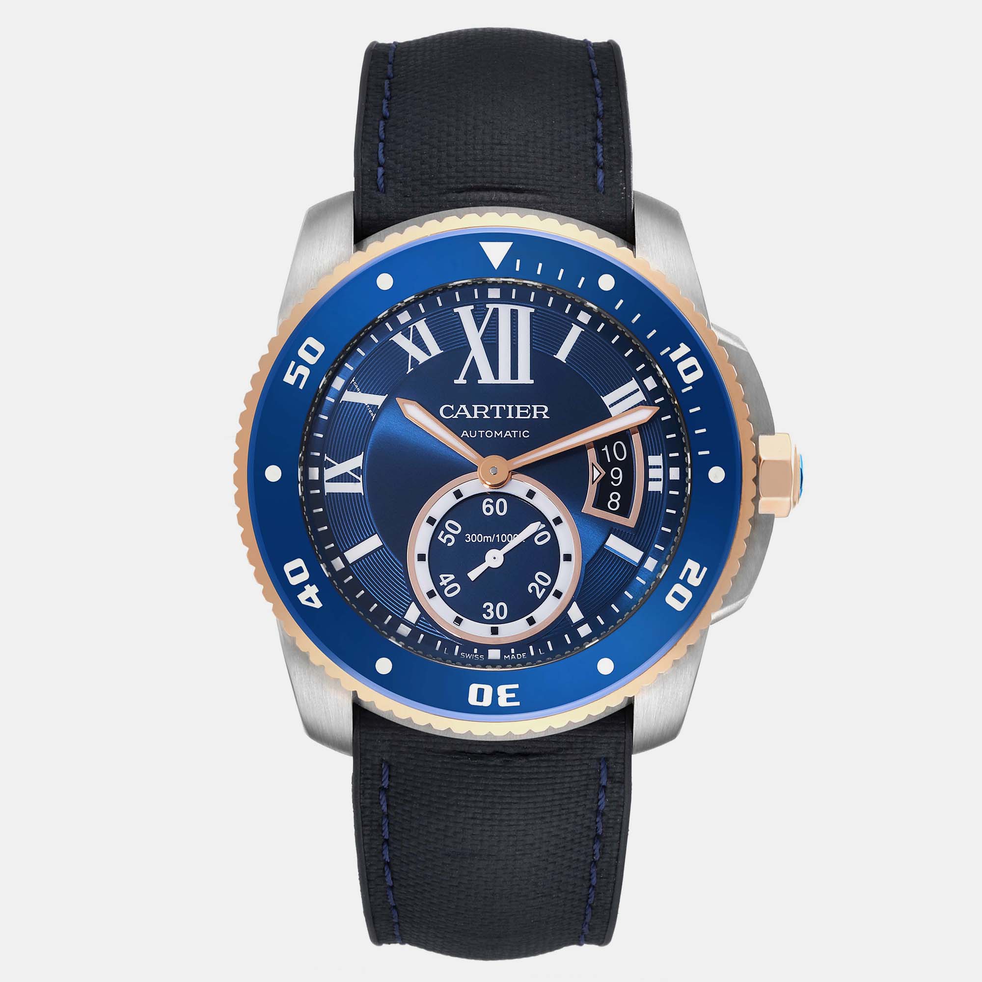 

Cartier Calibre Diver Steel Rose Gold Blue Dial Men's Watch W2CA0008 42 mm