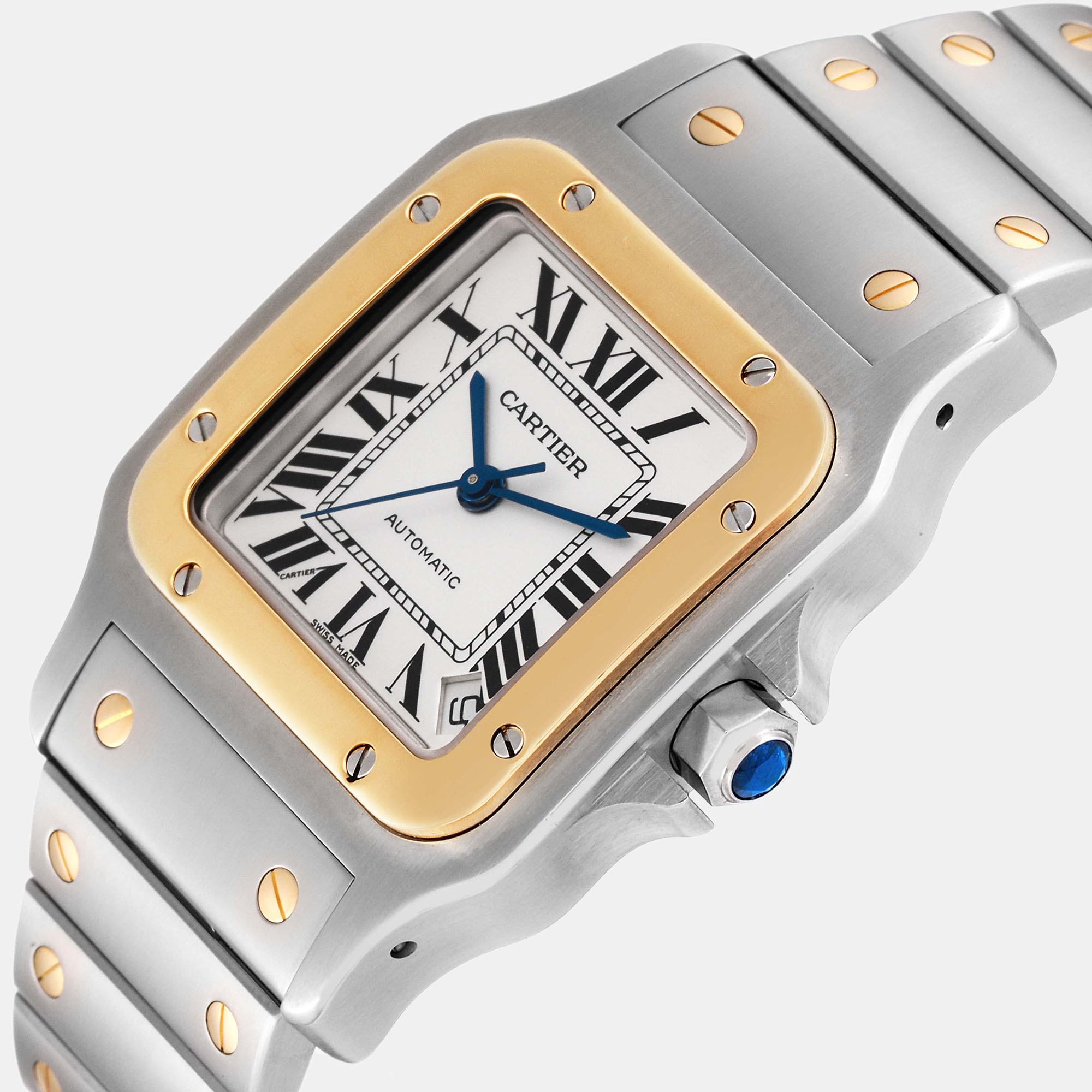 

Cartier Santos Galbee XL Steel Yellow Gold Men's Watch W20099C4 32 x 45 mm, Silver