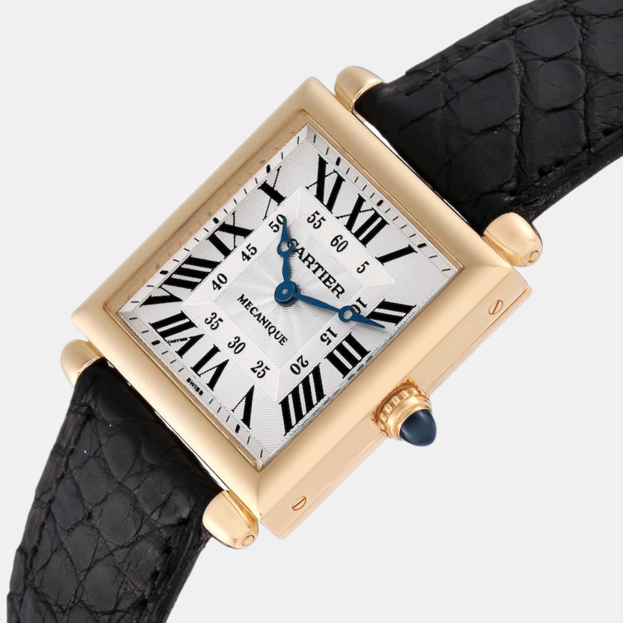 

Cartier Tank Obus Yellow Gold Privee Paris CPCP Manual Men's Watch W1527551 26 mm, Silver