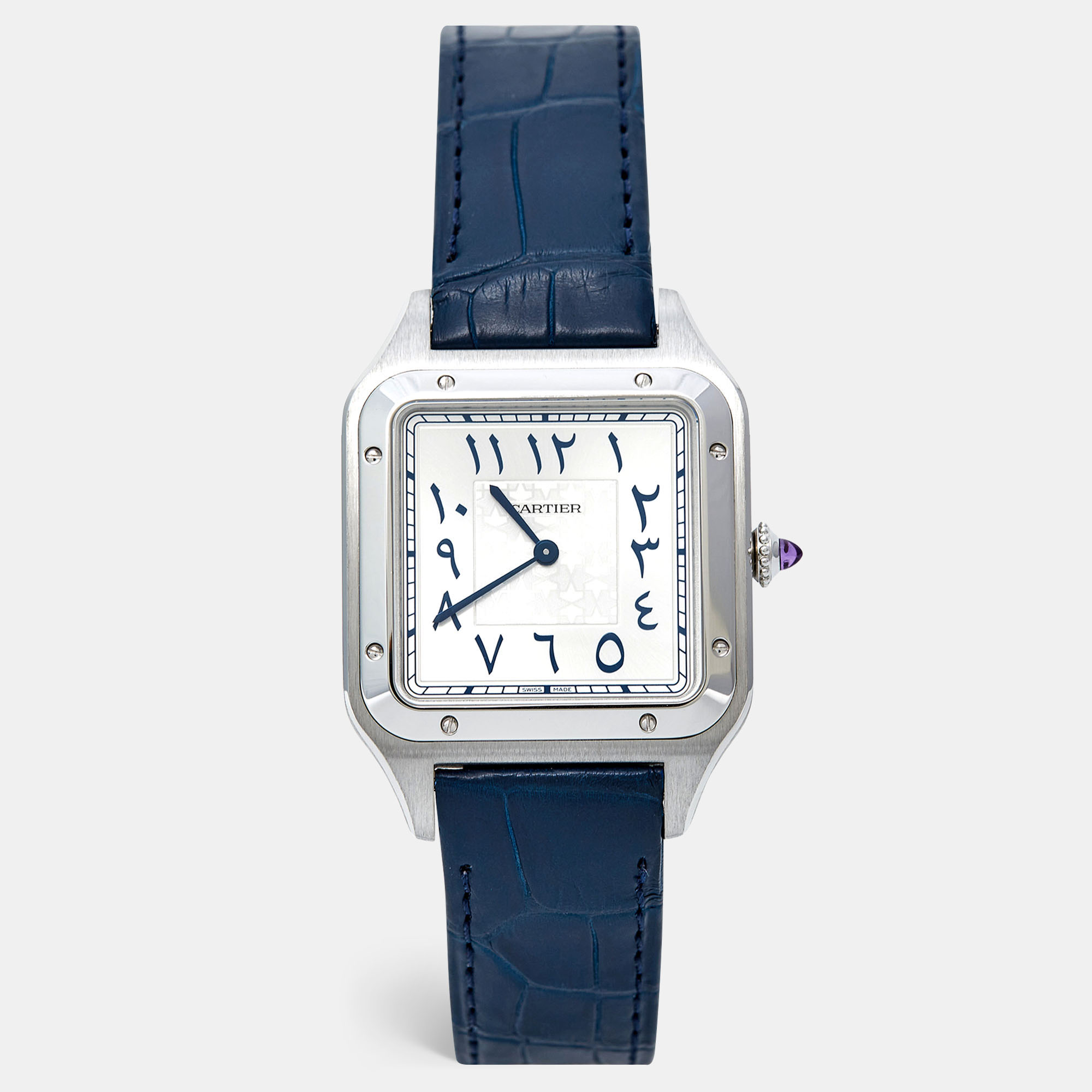 

Cartier Santos Dumont Platinum Limited Edition 200  Model Arabic Dial WGSA0086 46.6 MM X 33.9 MM Watch, White
