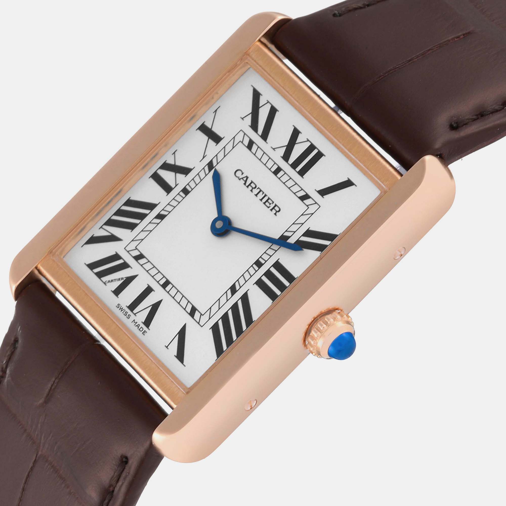 

Cartier Tank Solo Large Rose Gold Steel Men's Watch W5200025 34 x 27 mm, Silver