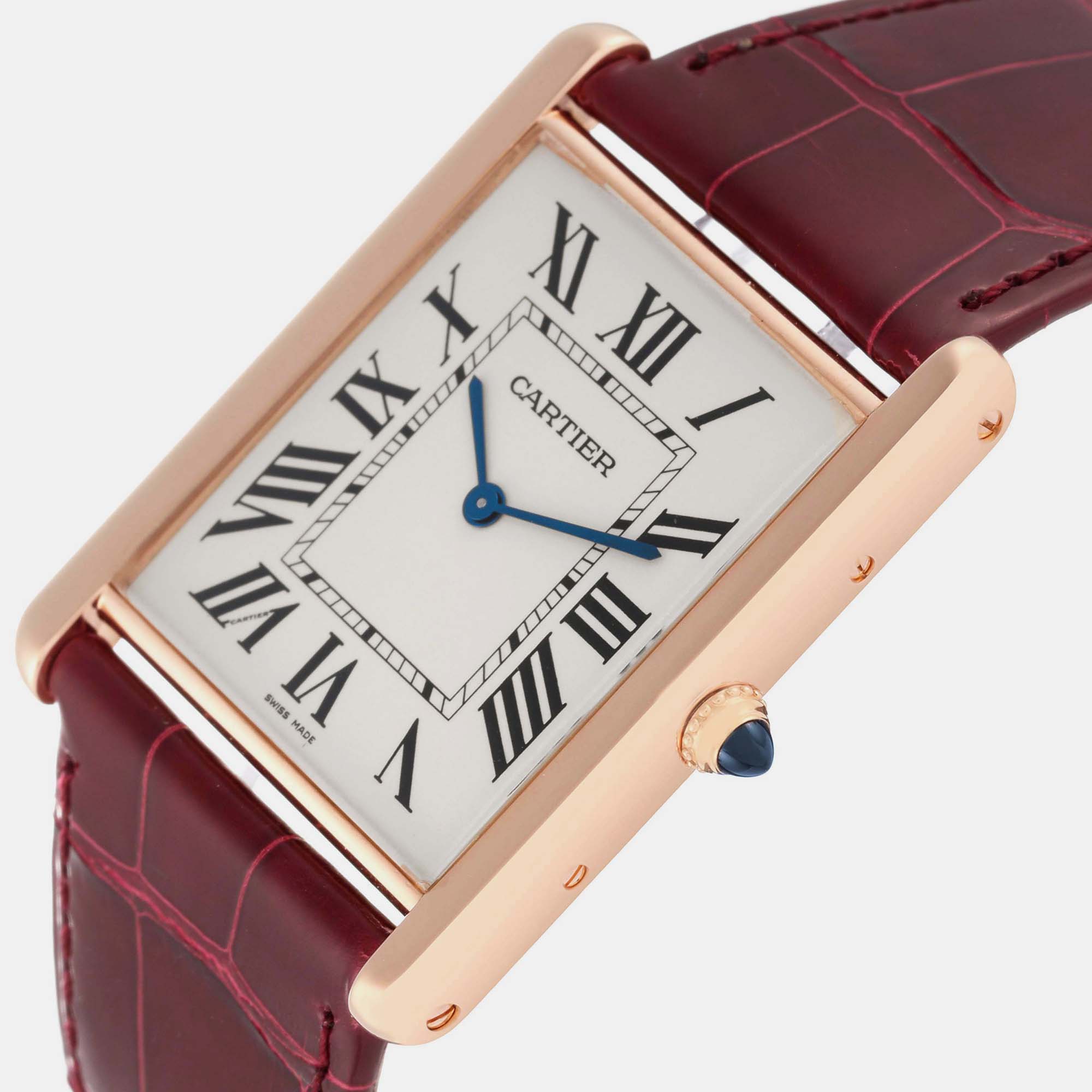 

Cartier Tank Louis  Rose Gold Manual Winding Men's Watch W1560017 40.4 x 34.92 mm, Silver