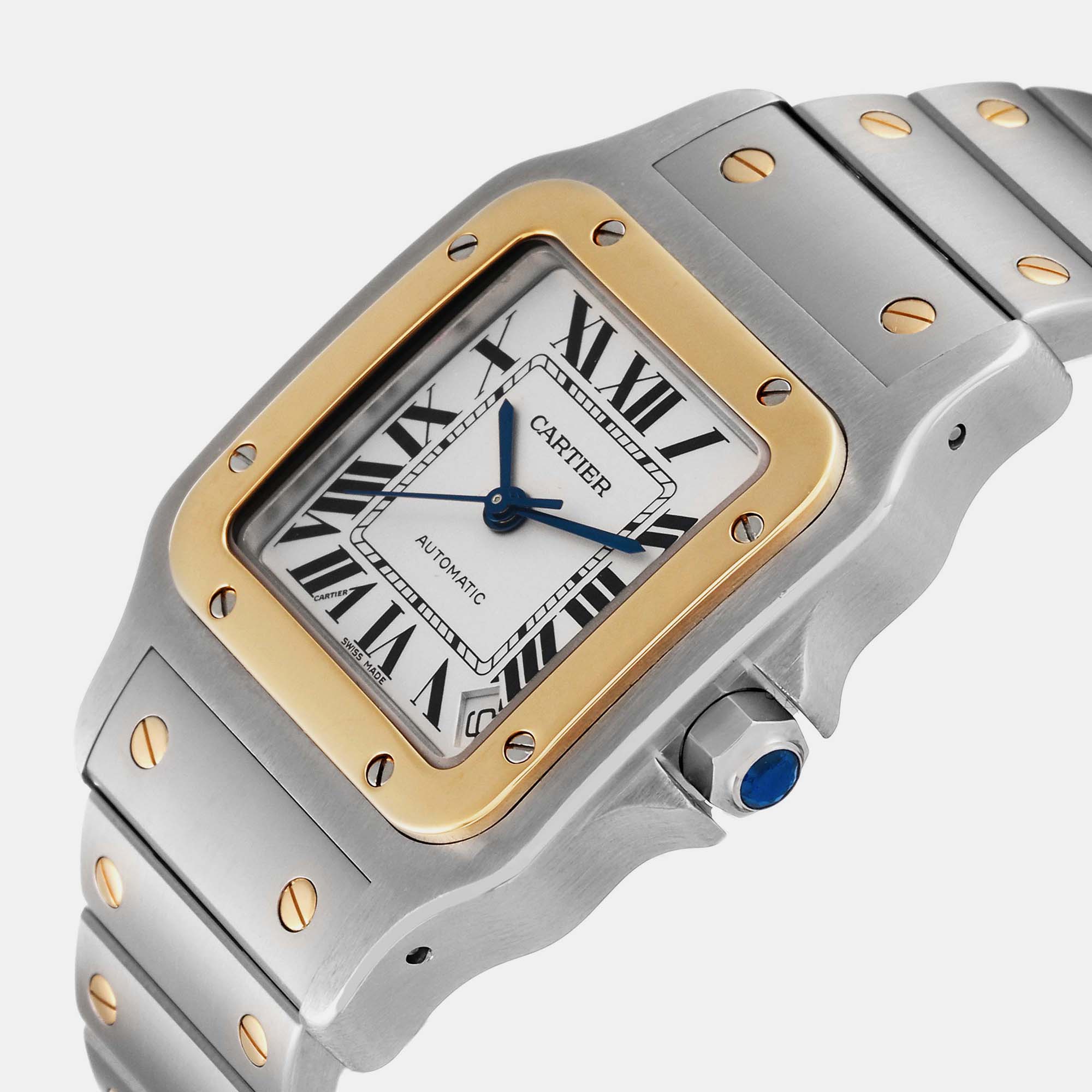 

Cartier Santos Galbee XL Steel Yellow Gold Men's Watch W20099C4 32 x 45 mm, Silver