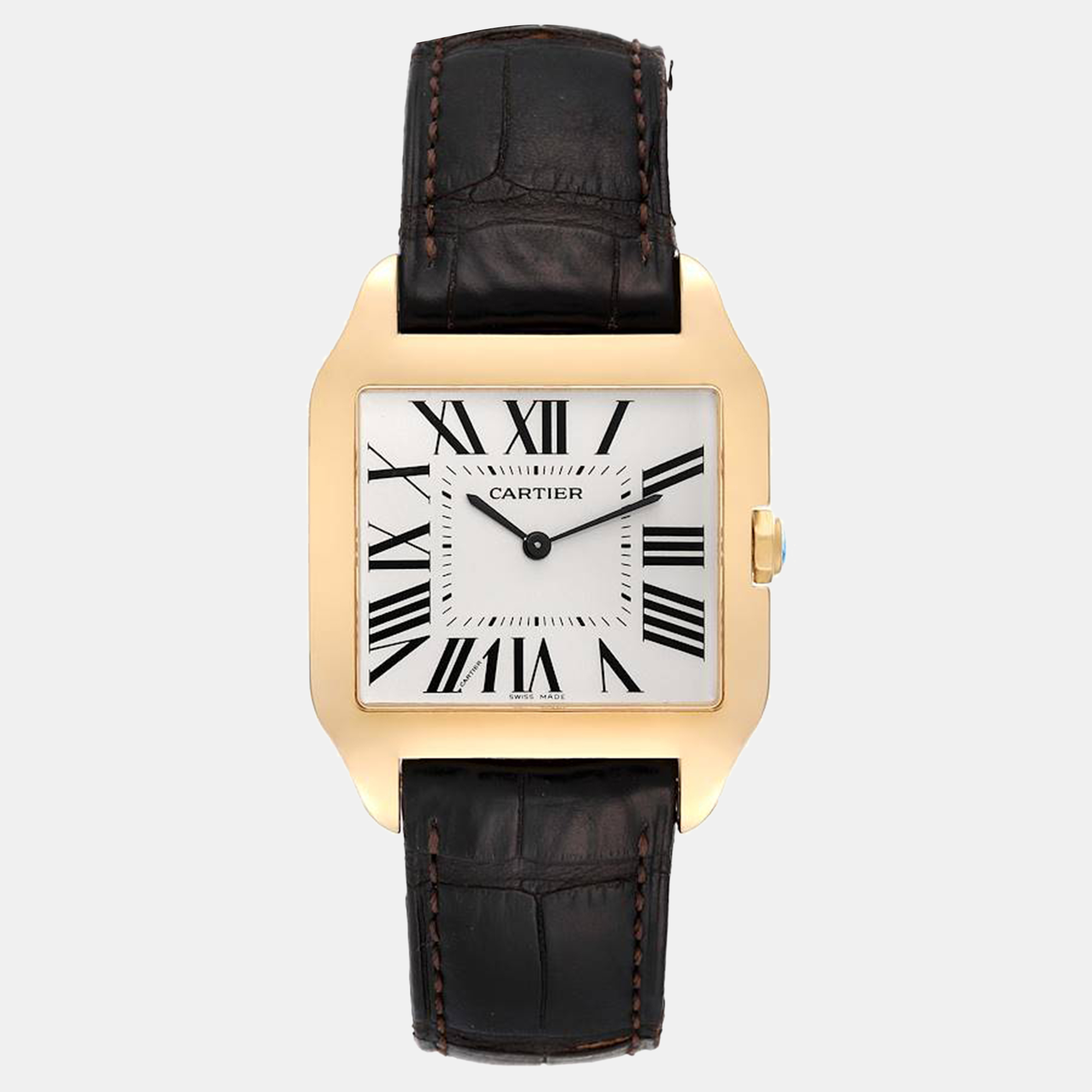 

Cartier Santos Dumont Yellow Gold Men's Watch W2008751, Silver