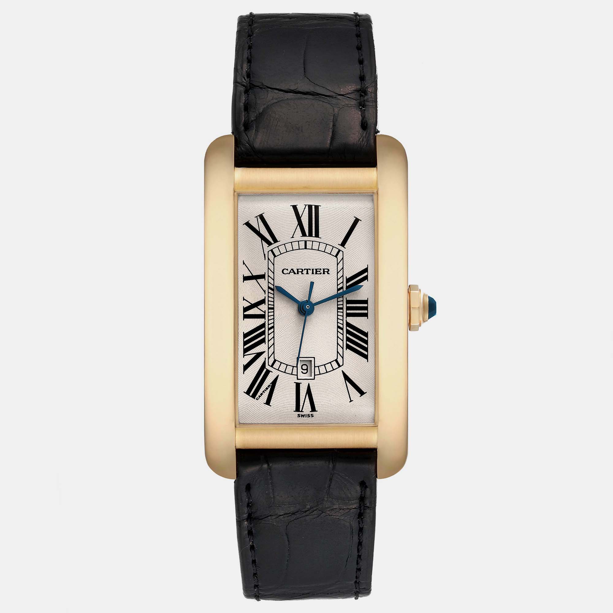 

Cartier Tank Americaine Yellow Gold Automatic Mens Watch W2603156 26.6 mm x 45.1 m, Silver