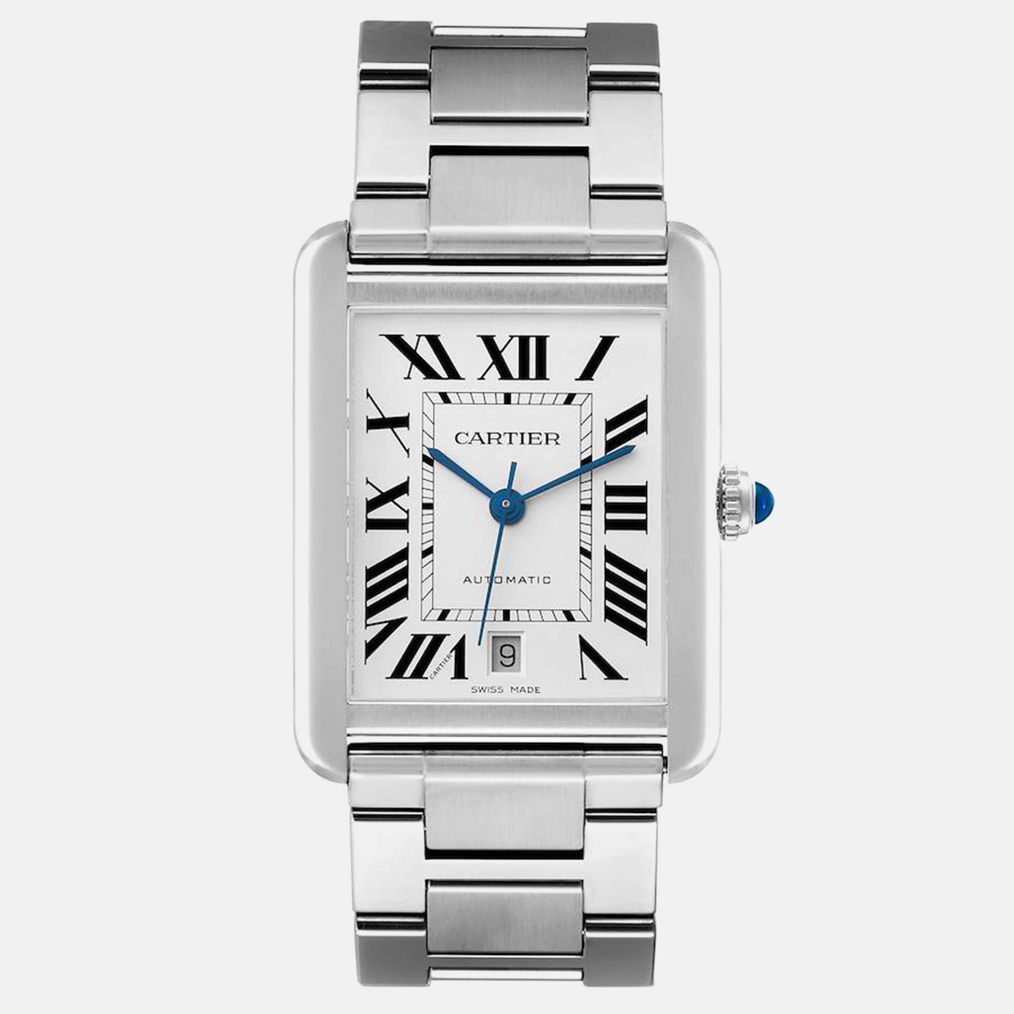 

Cartier Tank Solo XL Silver Dial Automatic Steel Mens Watch W5200028, White