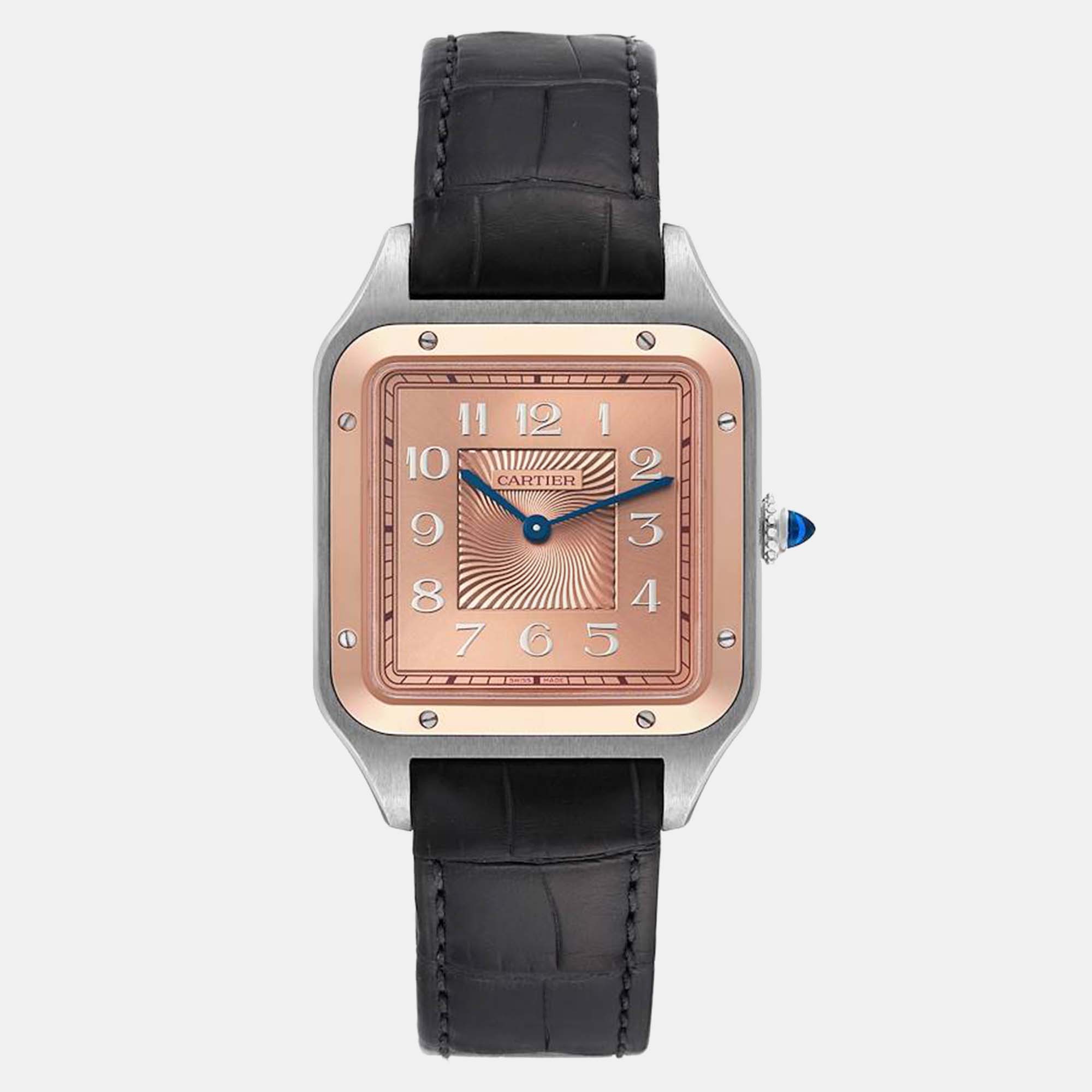 

Cartier Santos Dumont  Steel Rose Gold Limited Edition Men's Watch 33 mm, Pink