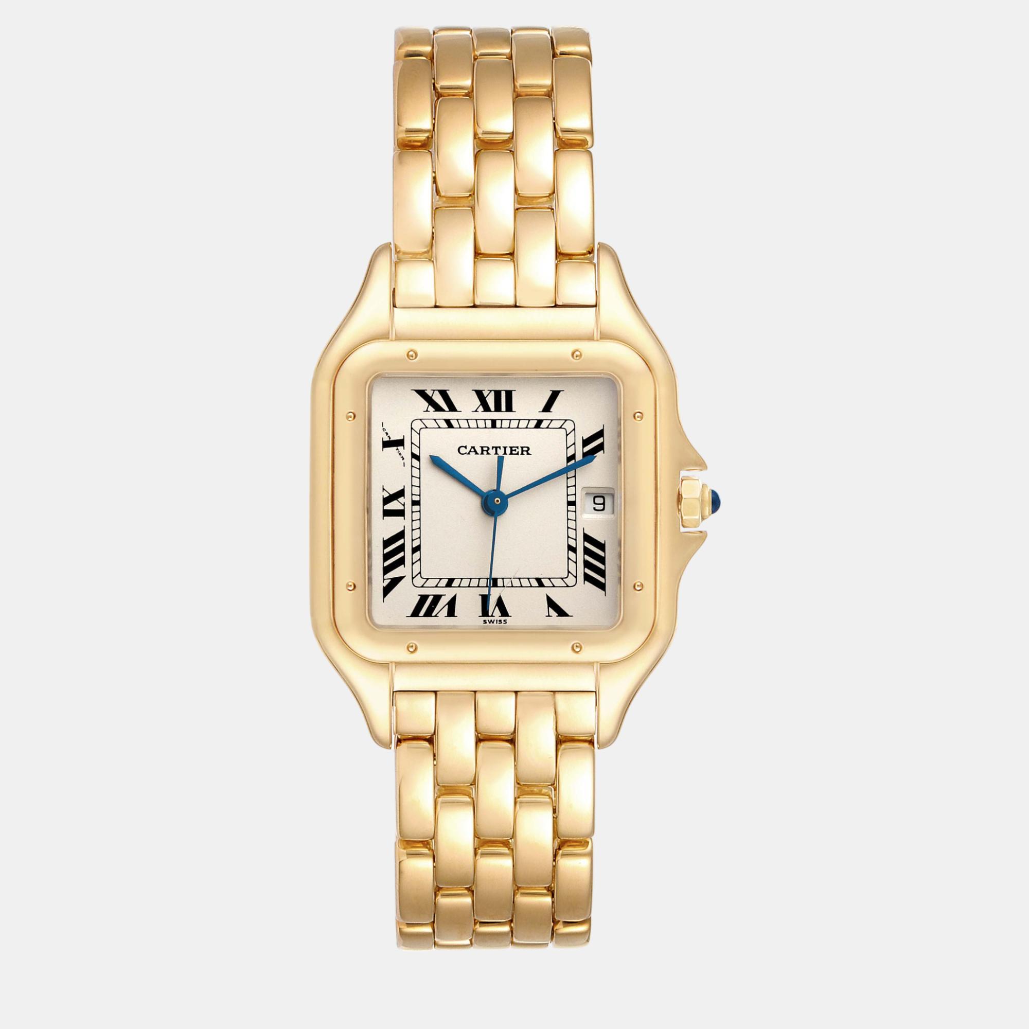 

Cartier Panthere XL Yellow Gold Men's Watch 27 mm, Silver