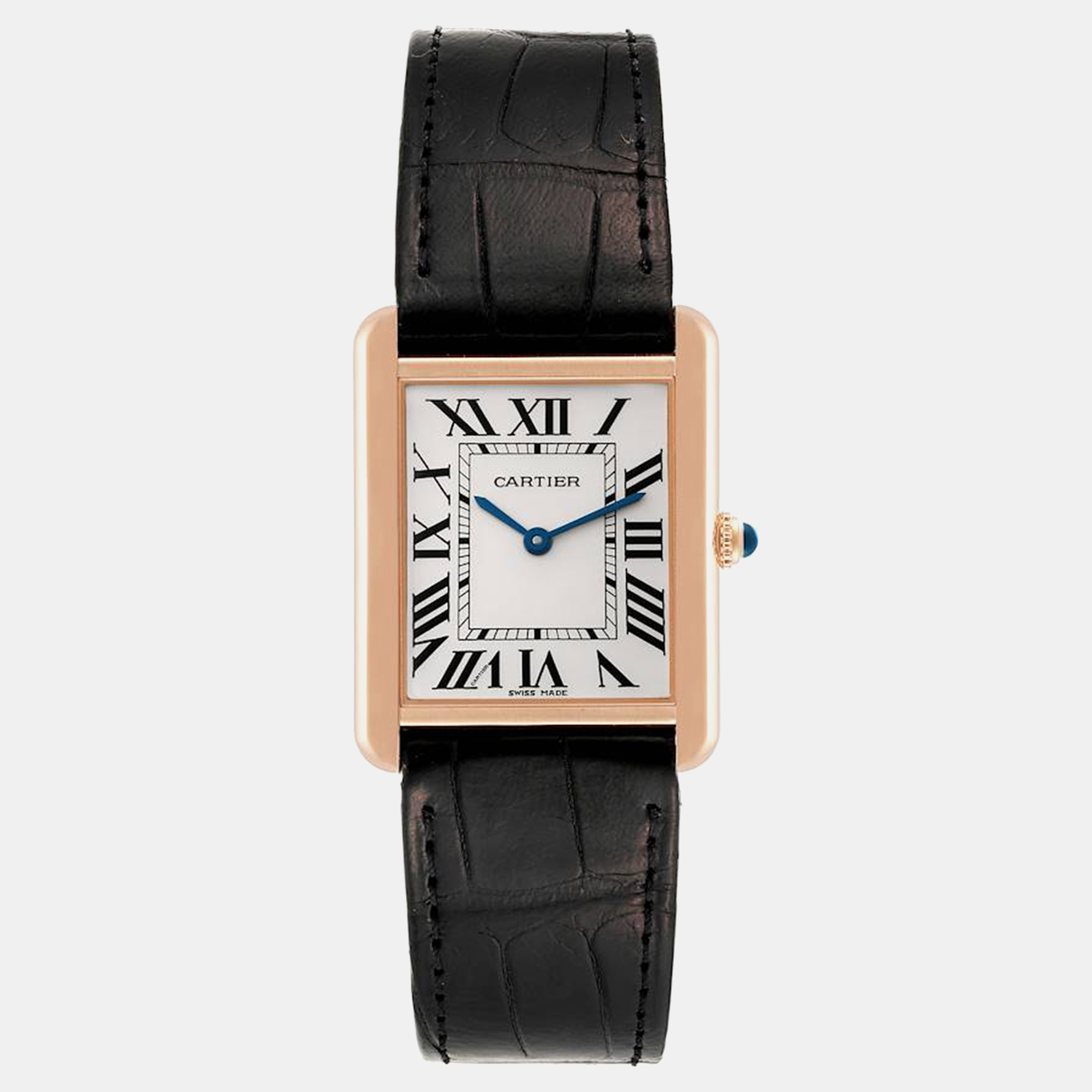 

Cartier Tank Solo Large Rose Gold Steel Men's Watch 27 mm, Silver