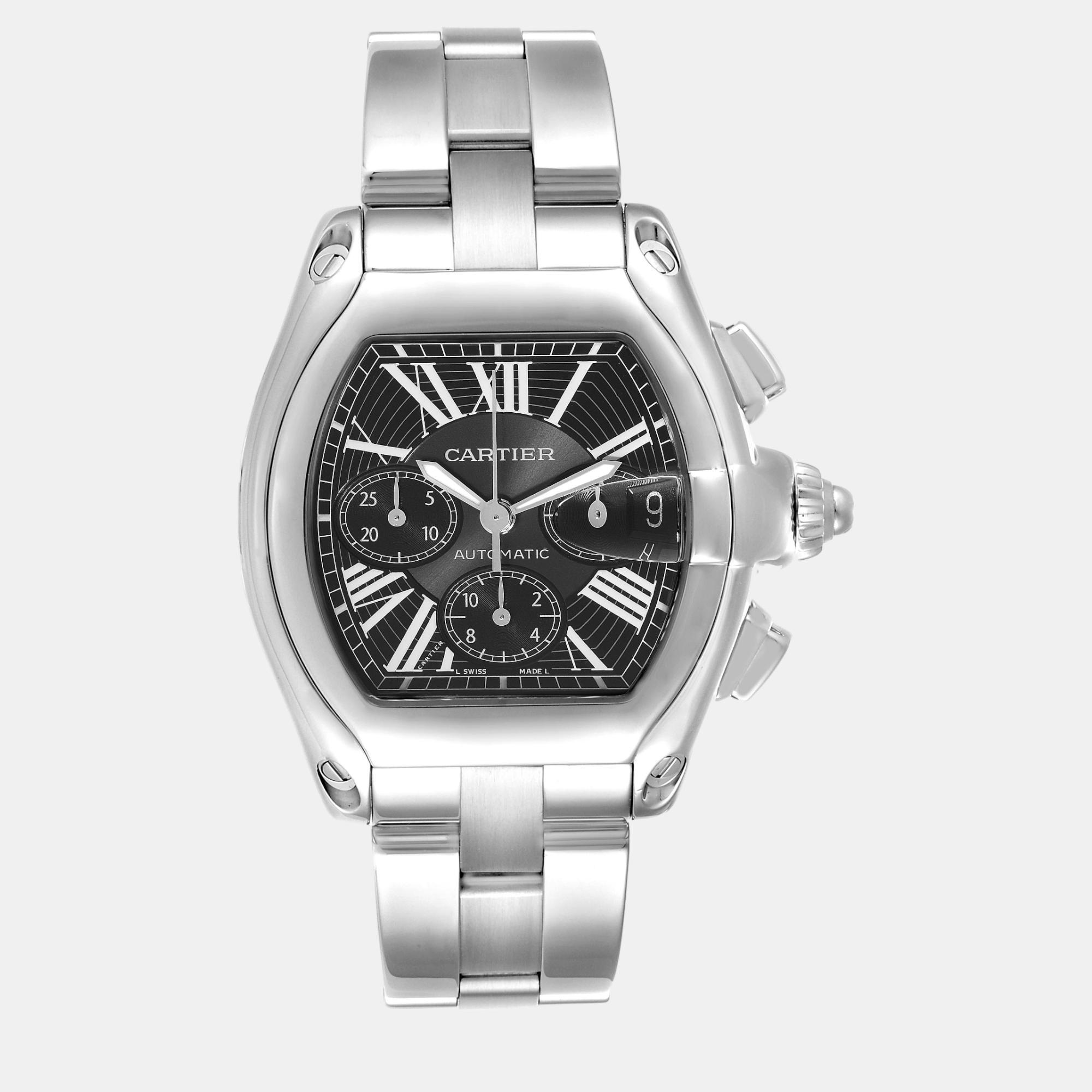 

Cartier Roadster XL Chronograph Steel Men's Watch W62020X6 49 x 43 mm, Black