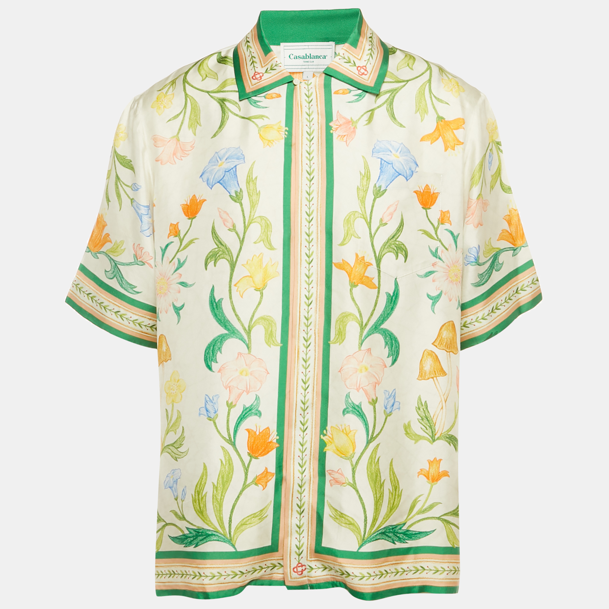 Pre-owned Casablanca Multicolor Printed Silk L'arche Fleure Shirt L
