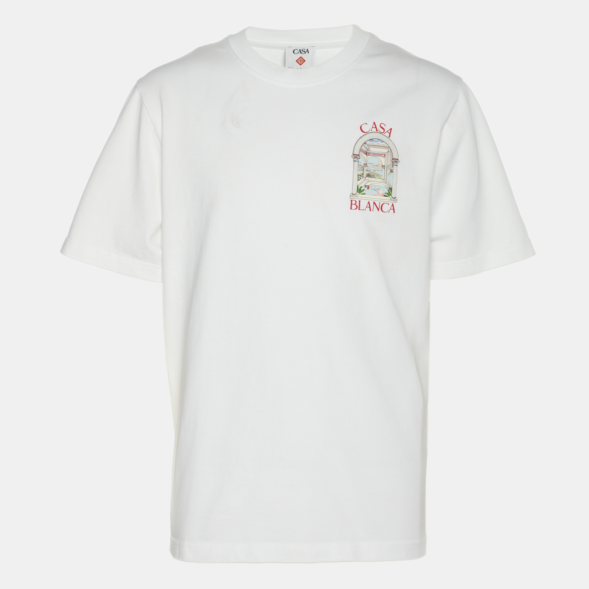 

Casablanca White Jersey Logo Print T-Shirts L