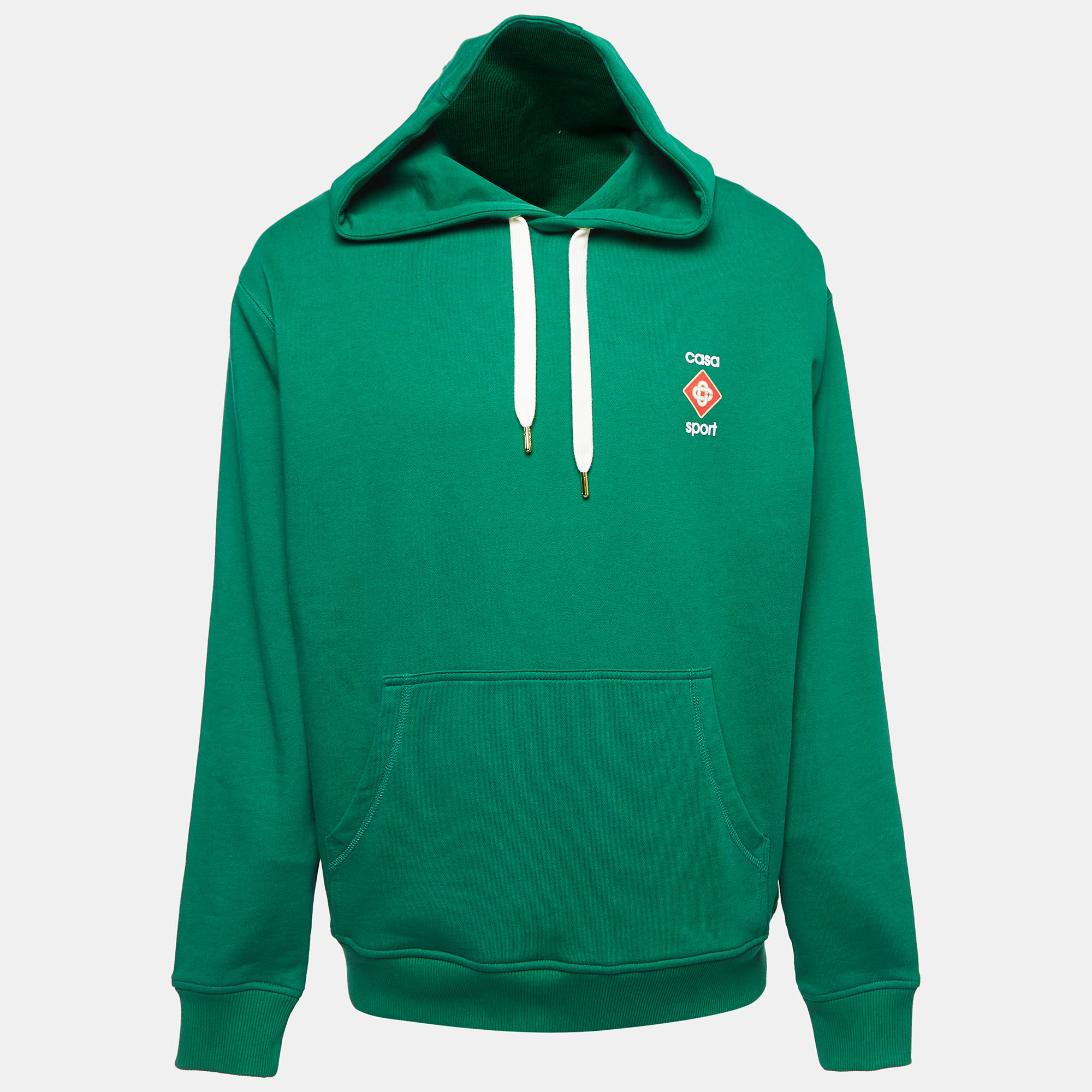 Embrace comfort and style with the Casablanca hoodie. Crafted from premium organic cotton this hoodie exudes eco conscious sophistication. Its vibrant green hue and sleek logo print effortlessly blend sporty aesthetics with casual charm ensuring you stay cozy and fashionable on or off the court.
