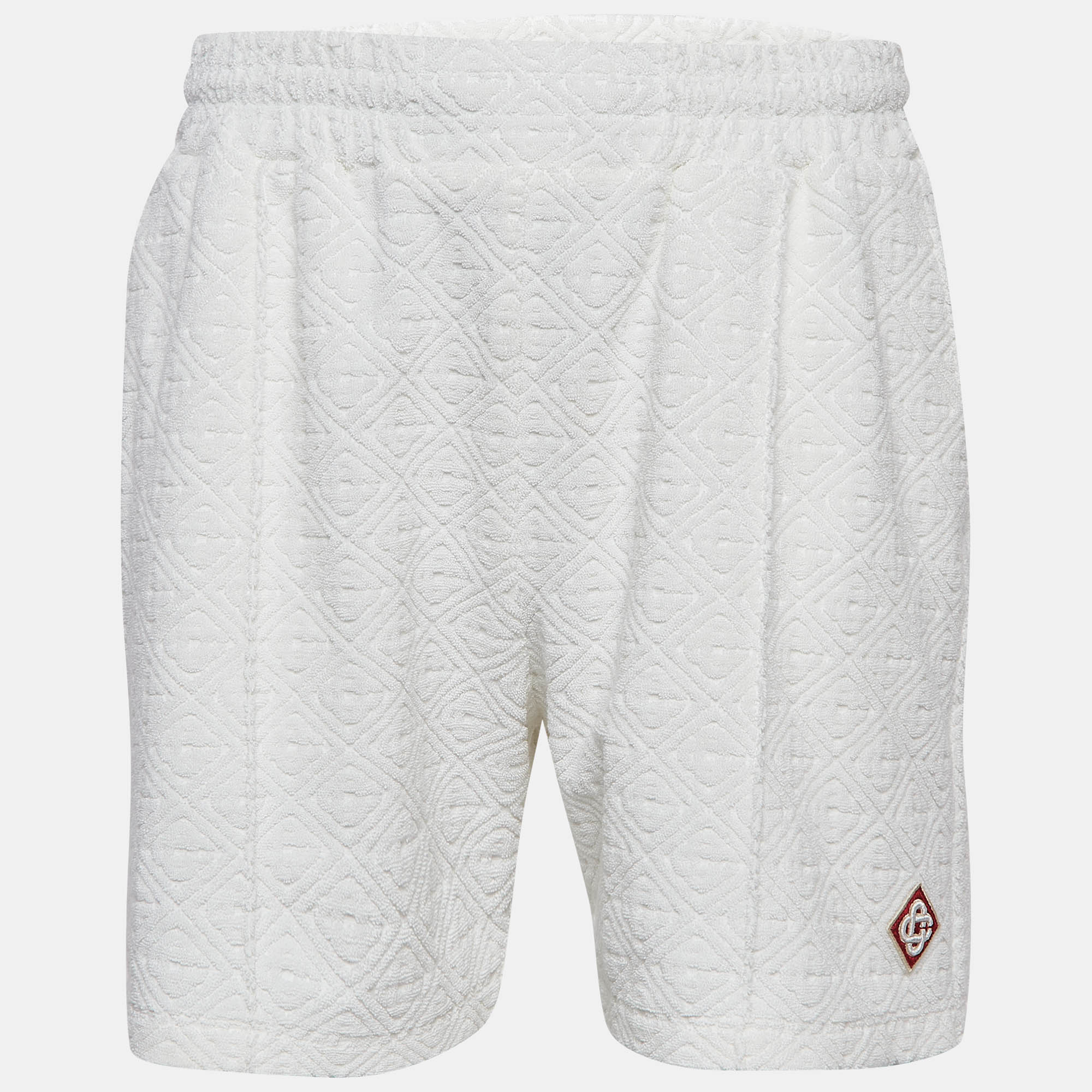 

Casablanca White Embossed Terry Cotton Shorts L