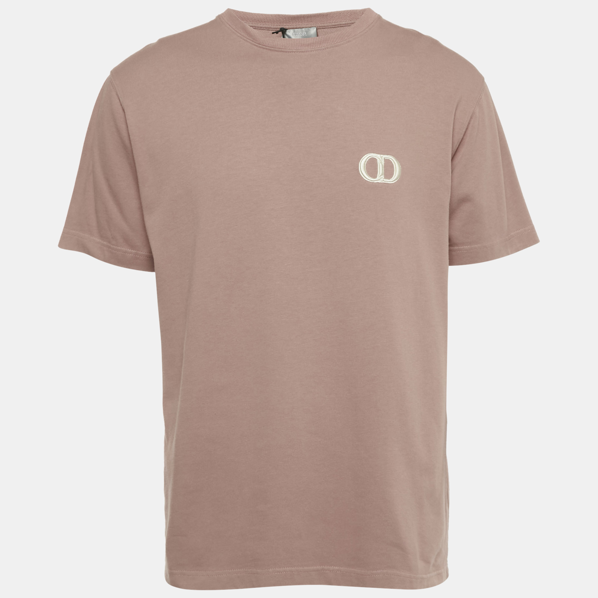 

Dior Homme Metal Rose Pink Cotton Logo Detail Crew Neck T-Shirt M