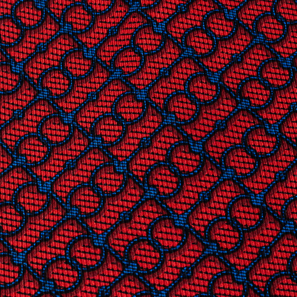 

Celine Red & Navy Blue Chain Printed Silk Classic Tie