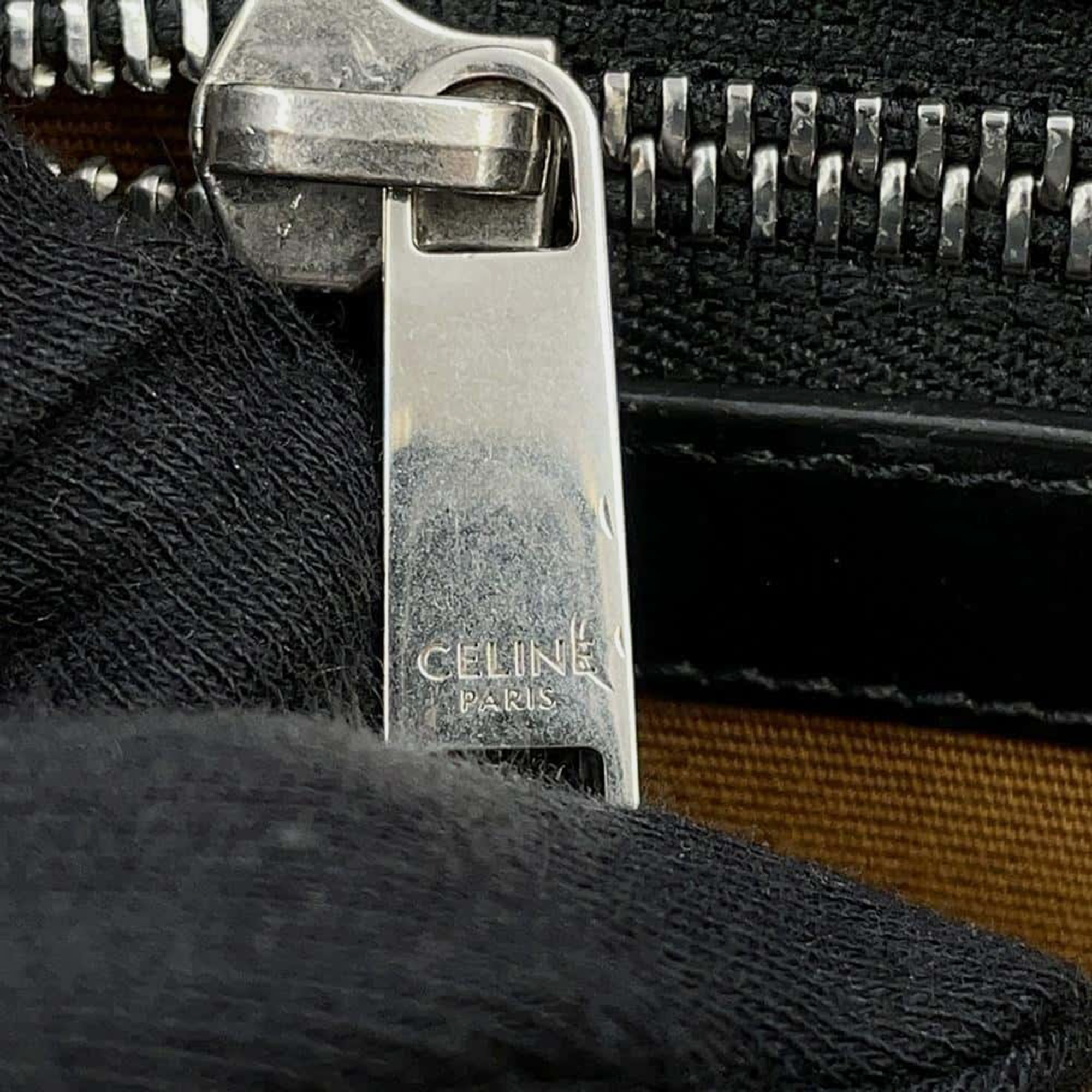 Celine Black Coated Canvas Leather Triomphe Horizontal Tote Bag 4