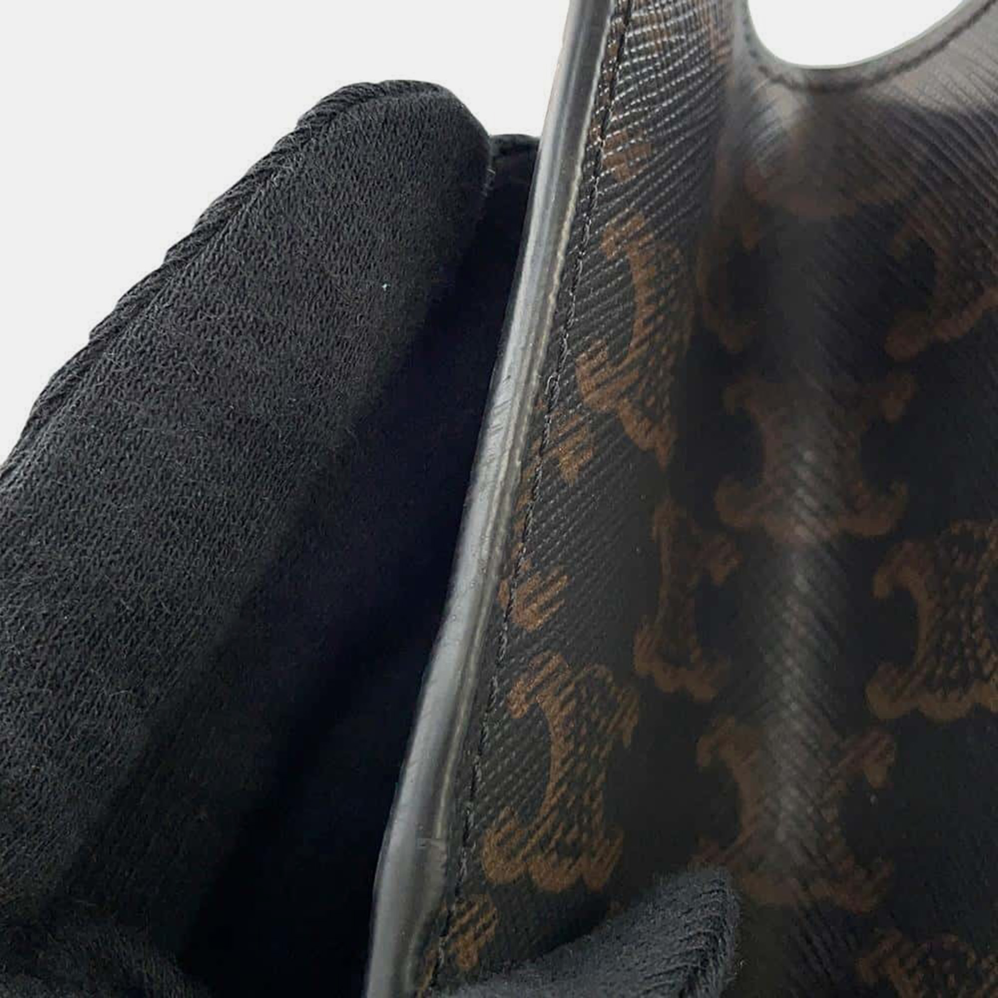 Celine Black Coated Canvas Leather Triomphe Horizontal Tote Bag 7
