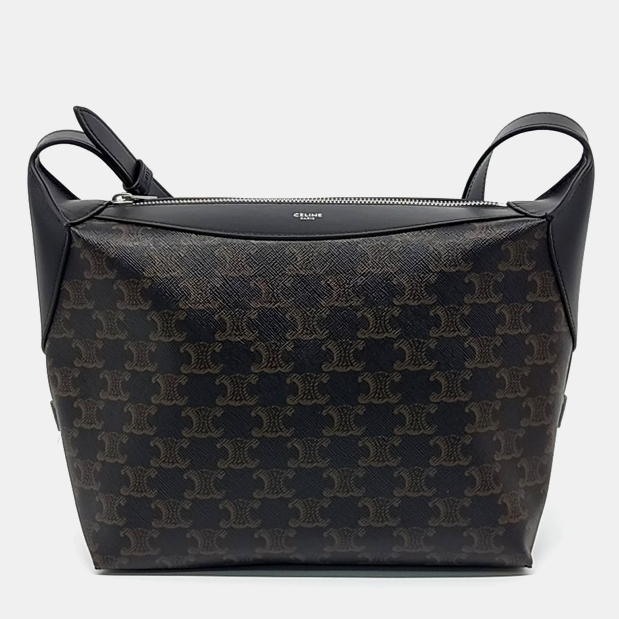 

Celine Black Brown Coated Canvas and Leather Crossbody Bag