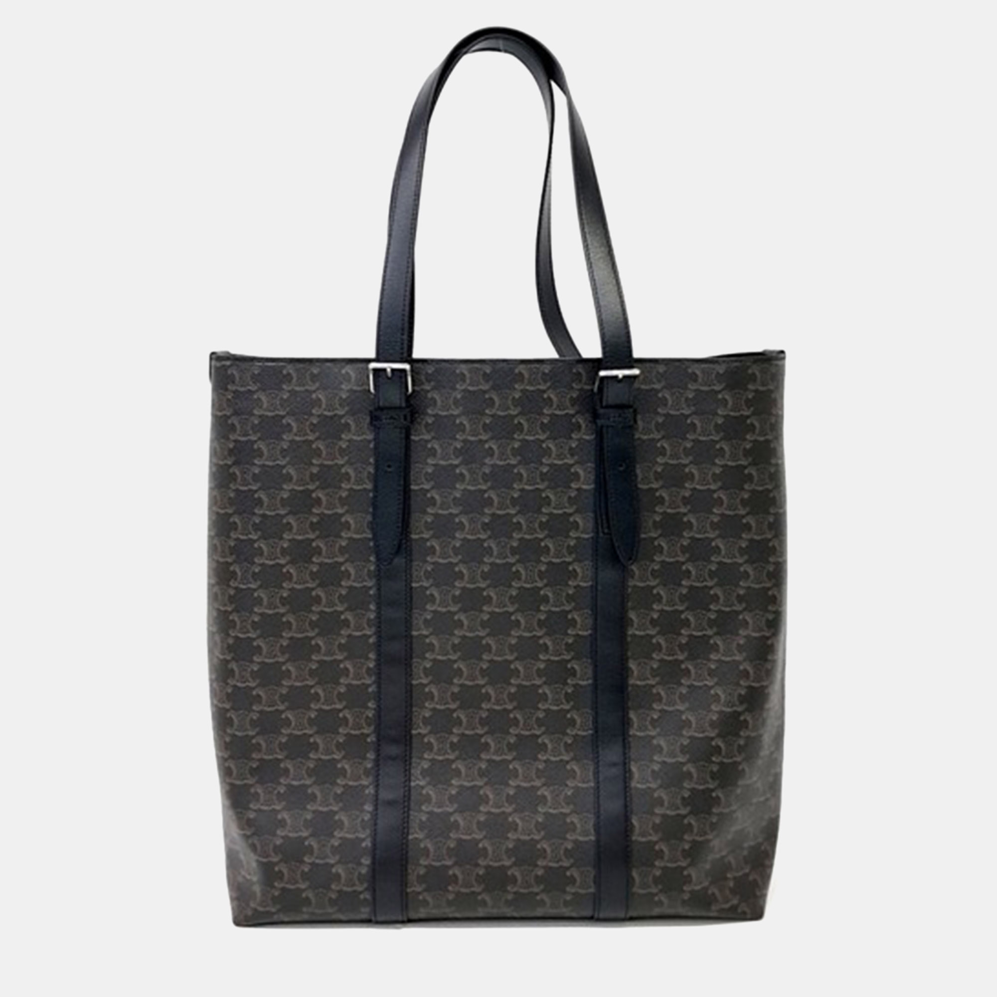 

Celine Triumph Buckle Cabas Black/Brown Coated Canvas Bag