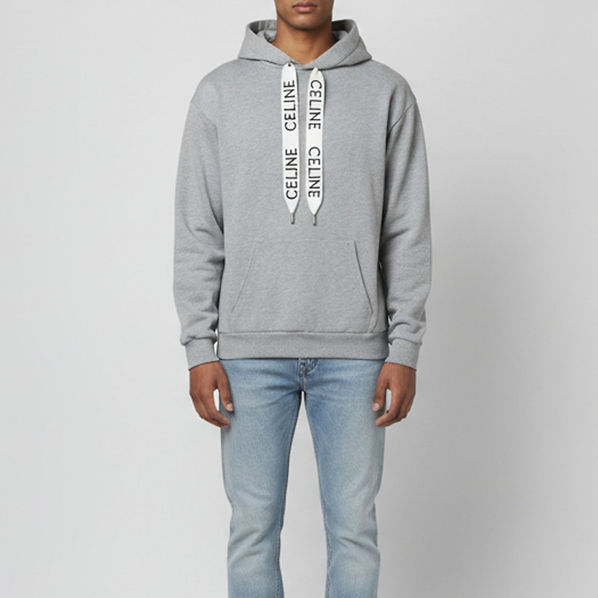 Celine Grey French Terry Loose Fit Hoodie S