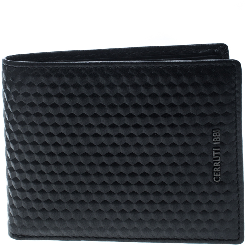 Pre Owned Cerruti 1881 Black Leather Cleveland Bifold Wallet
