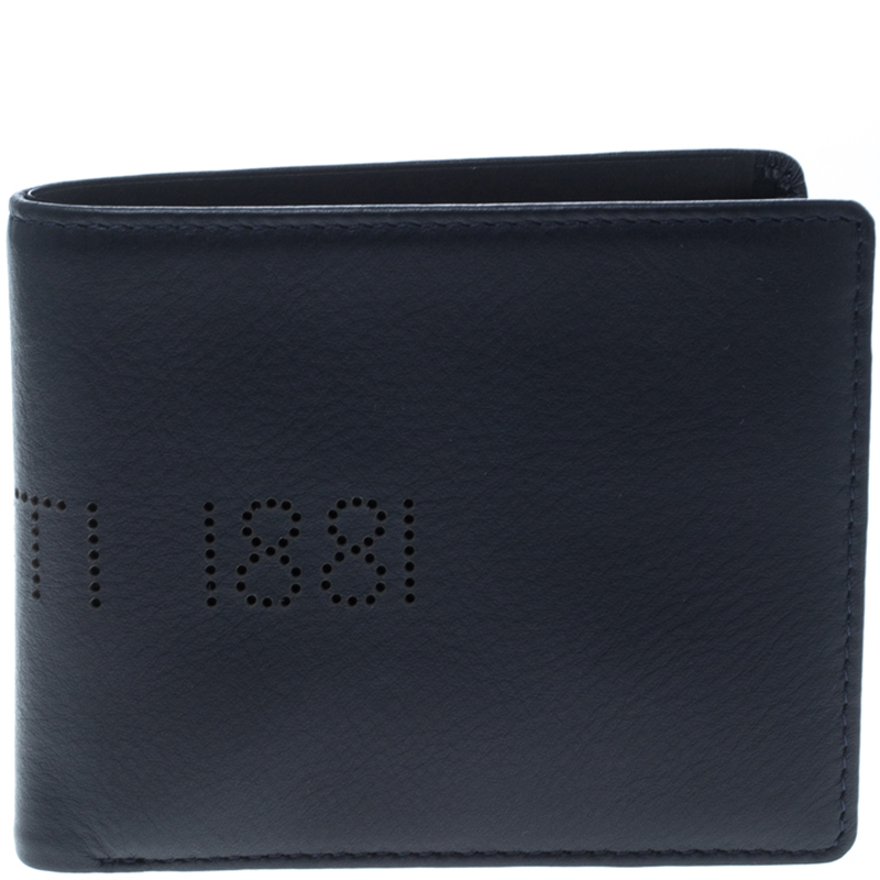 Cerruti 1881 Navy Blue Leather Carson Bifold Wallet
