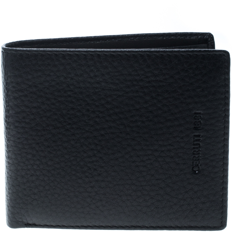 Cerruti 1881 Black Leather Derby Bifold Wallet