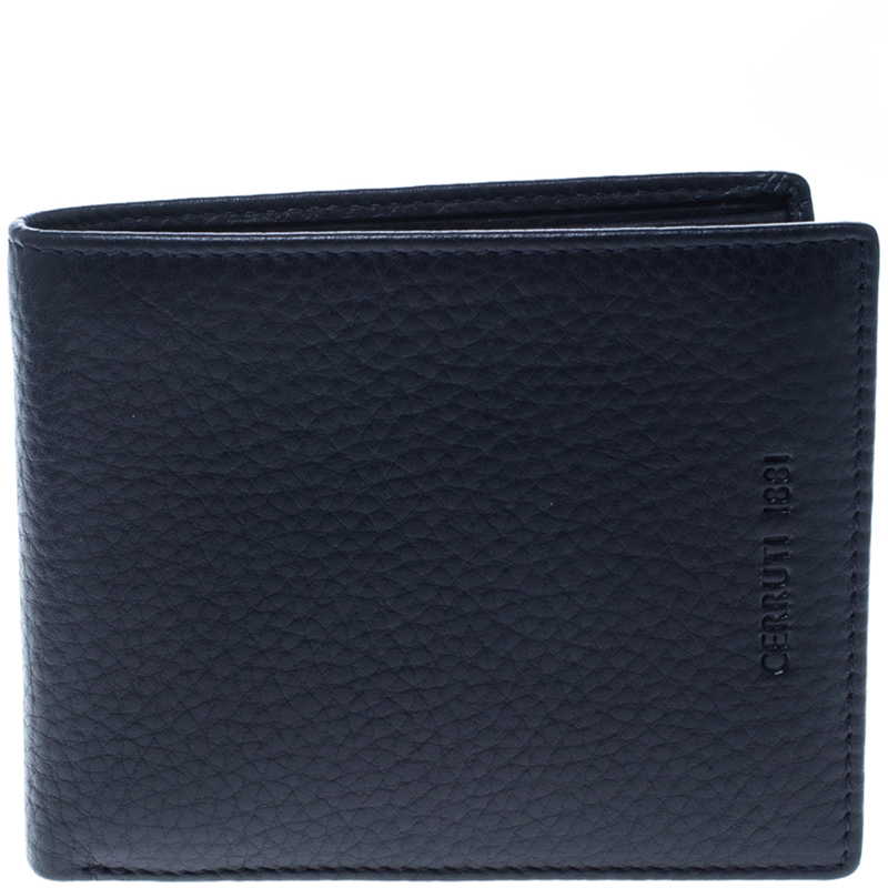 Cerruti 1881 Dark Blue Leather Derby Bifold Wallet Cerruti | The Luxury ...