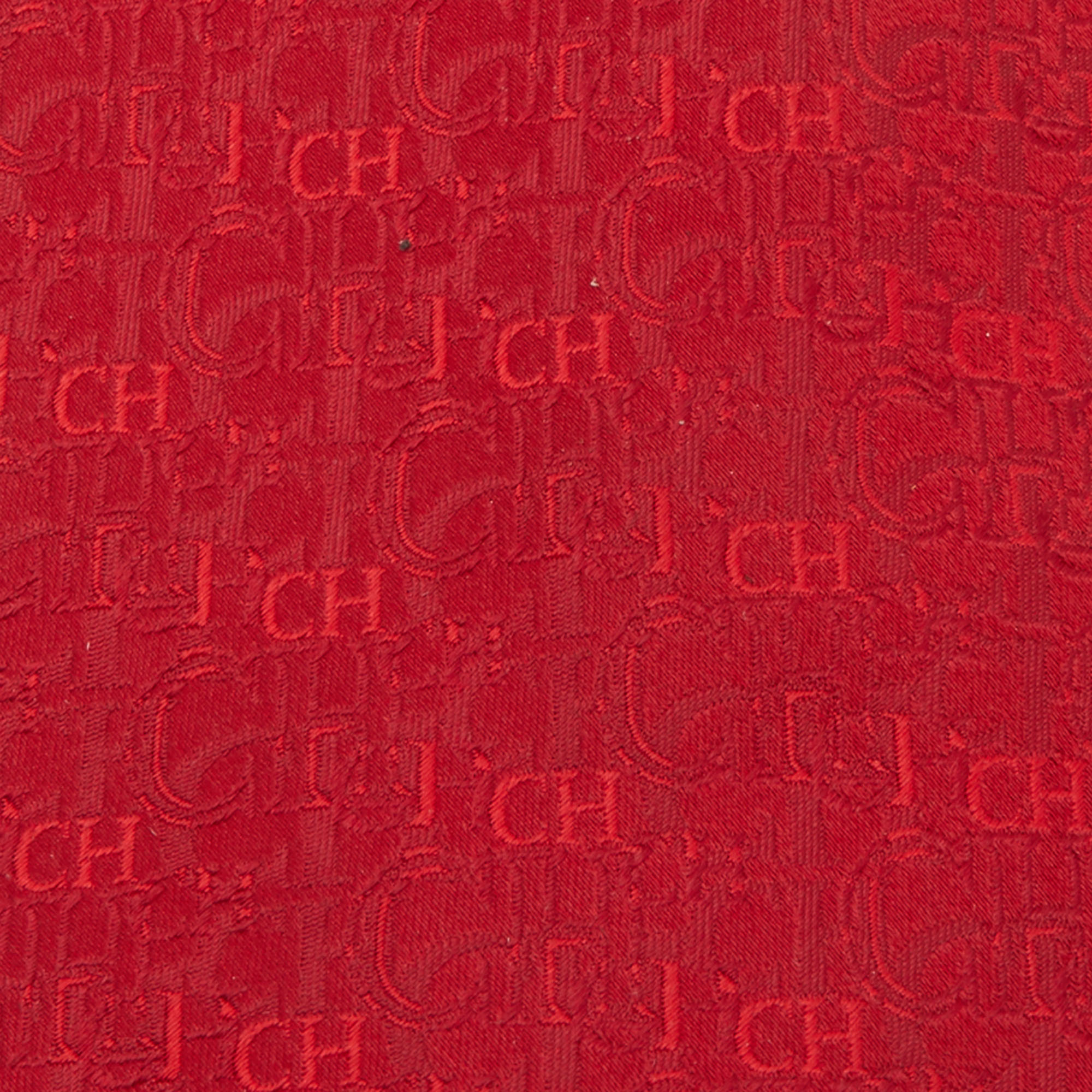 

CH Carolina Herrera Red Logo Silk Jacquard Tie