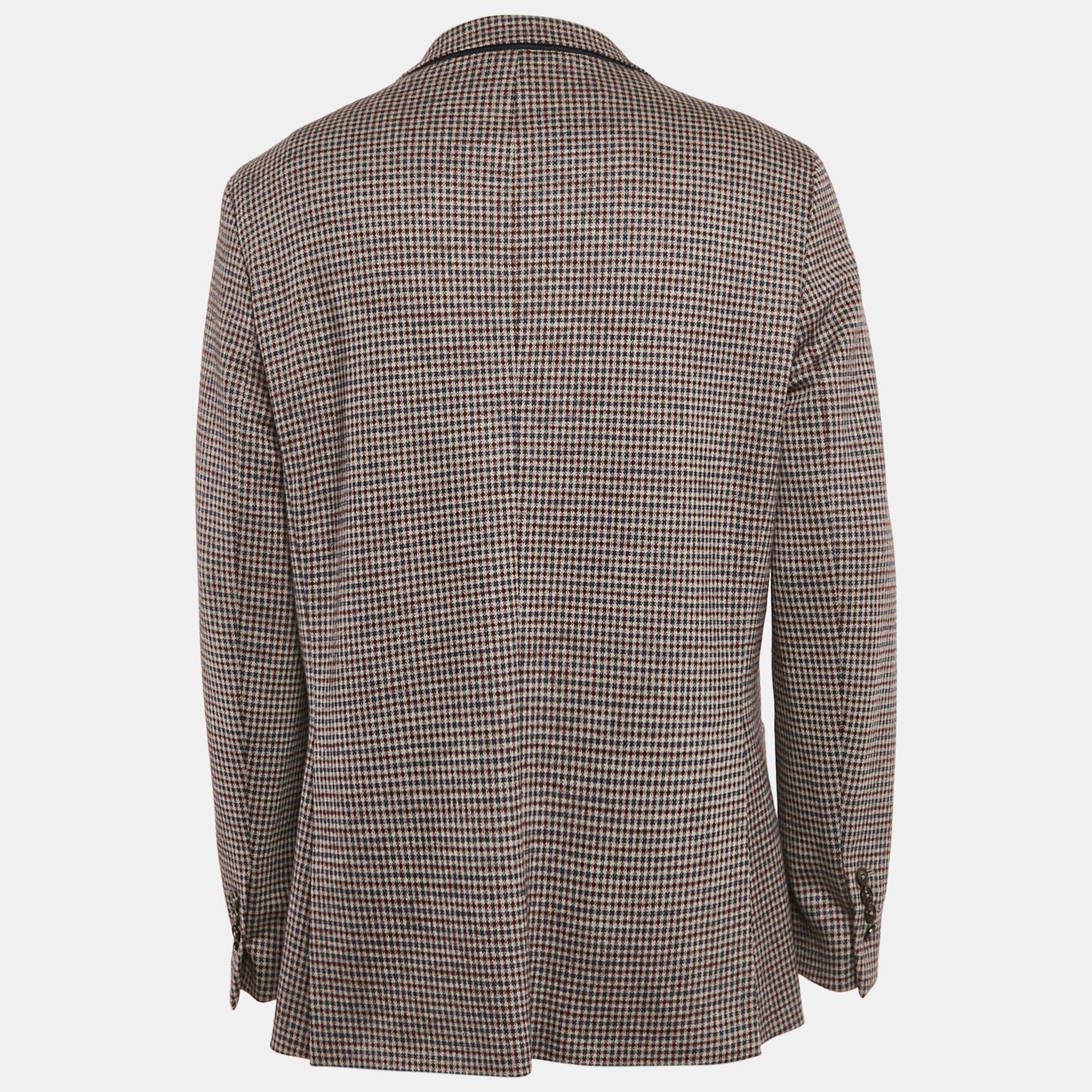 CH Carolina Herrera Multicolor Wool Single Breasted Blazer XXL 