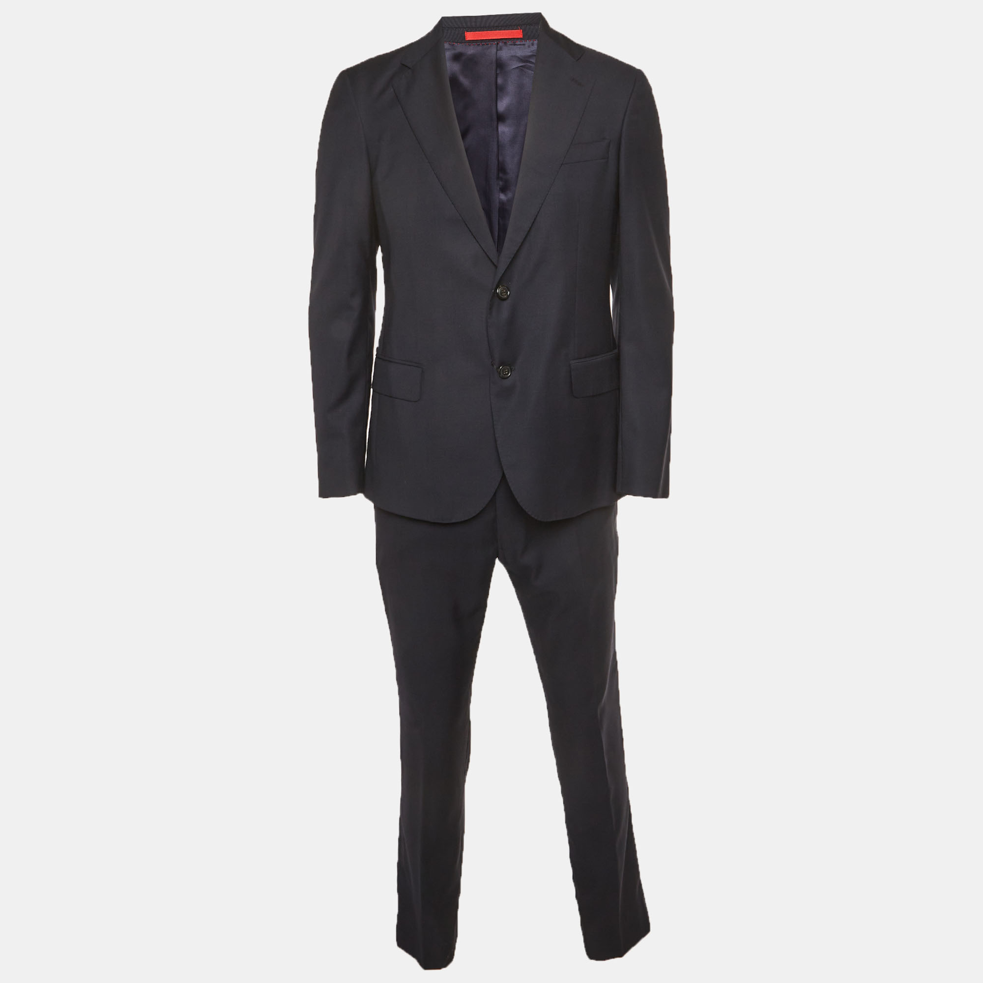 

CH Carolina Herrera Navy Blue Gabardine Regular Fit Suit S/M