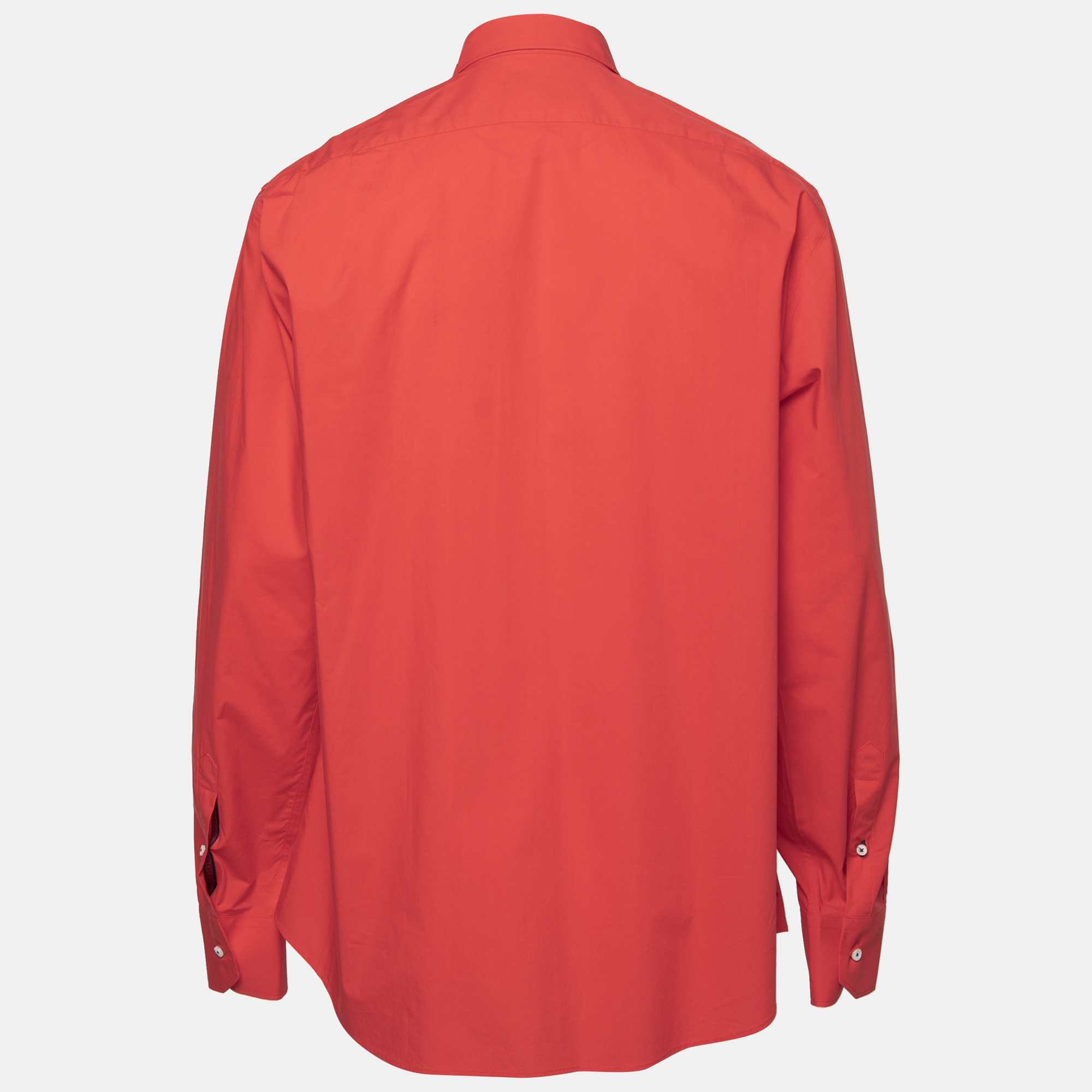 

CH Carolina Herrera Red Cotton Button Front Shirt