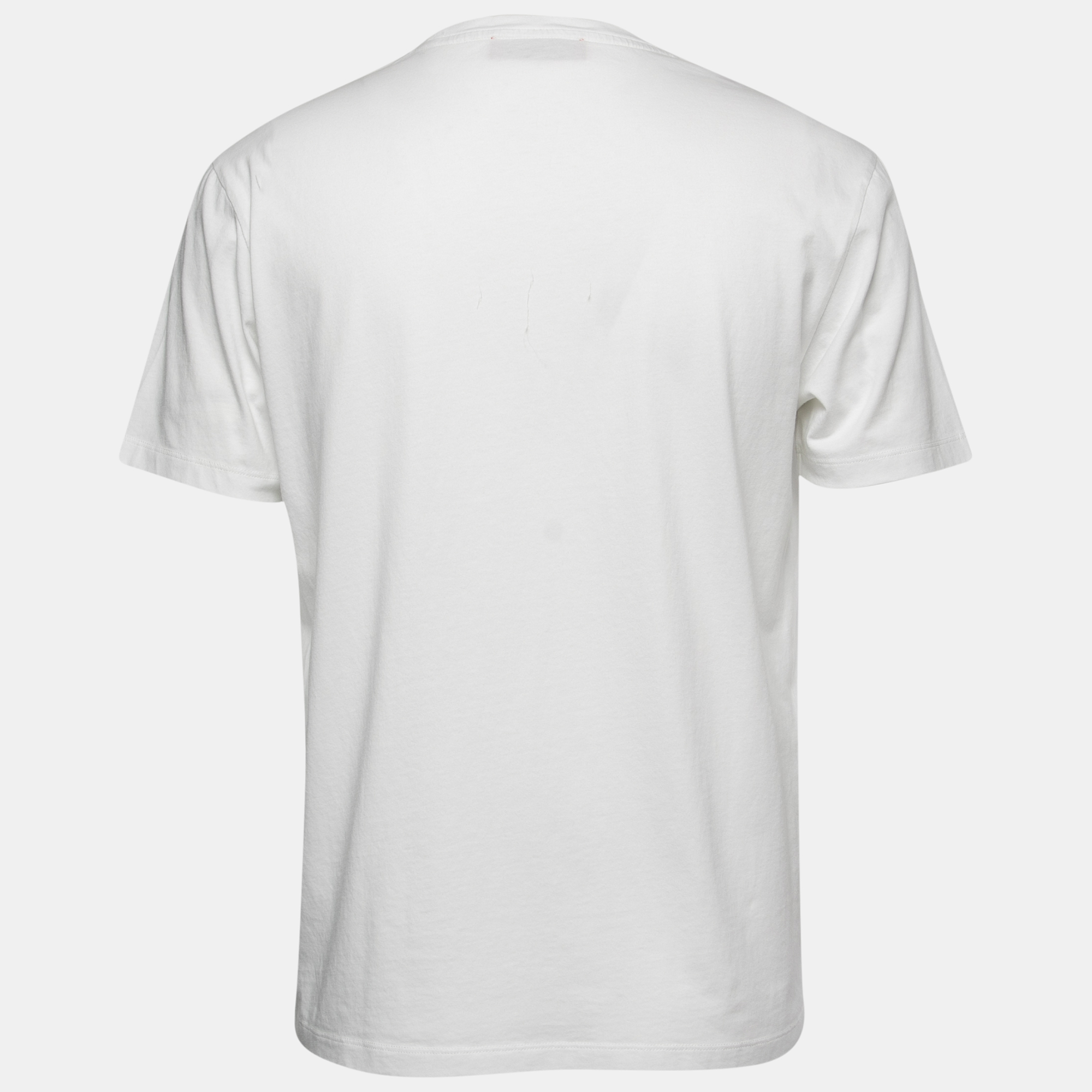 

CH Carolina Herrera White Logo Embroidered Cotton Crew Neck Half Sleeve T-Shirt
