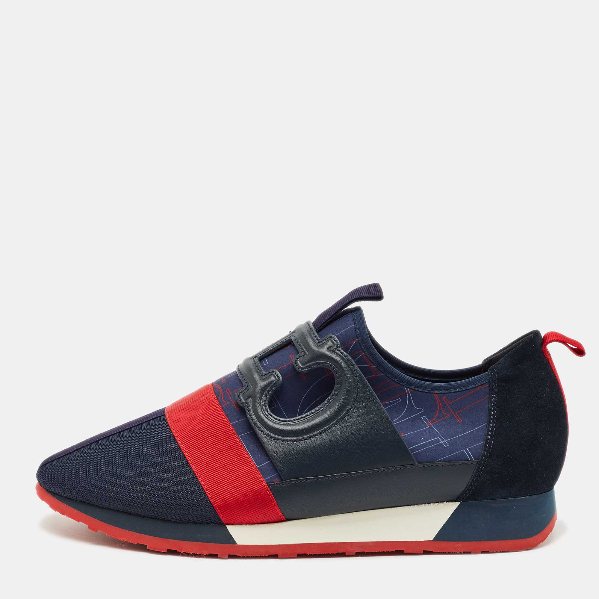 

CH Carolina Herrera Navy Blue/Red Canvas Logo Print Low Top Sneakers Size 42, Multicolor