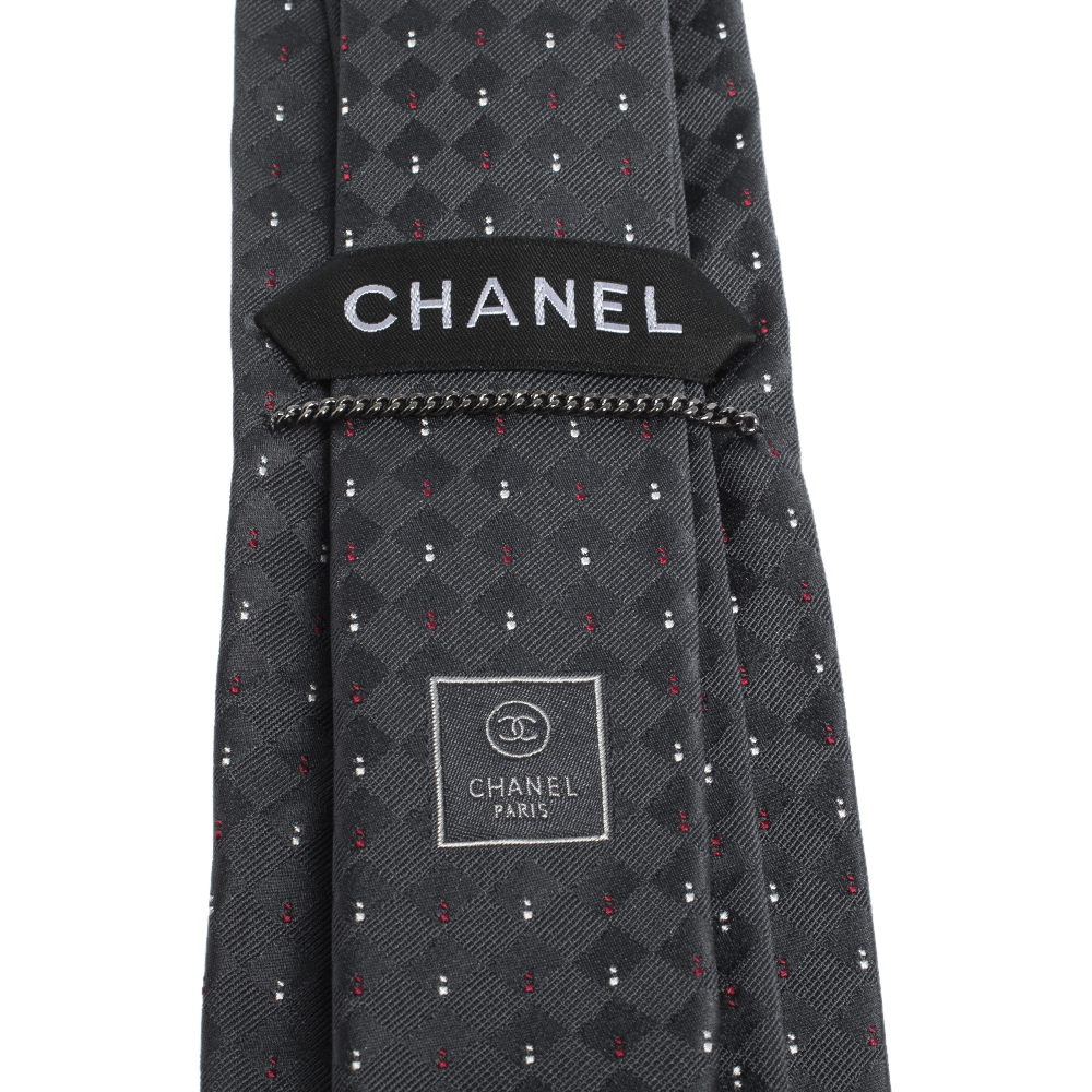 Chanel Dot Pattern Checked Silk Tie Chanel | TLC