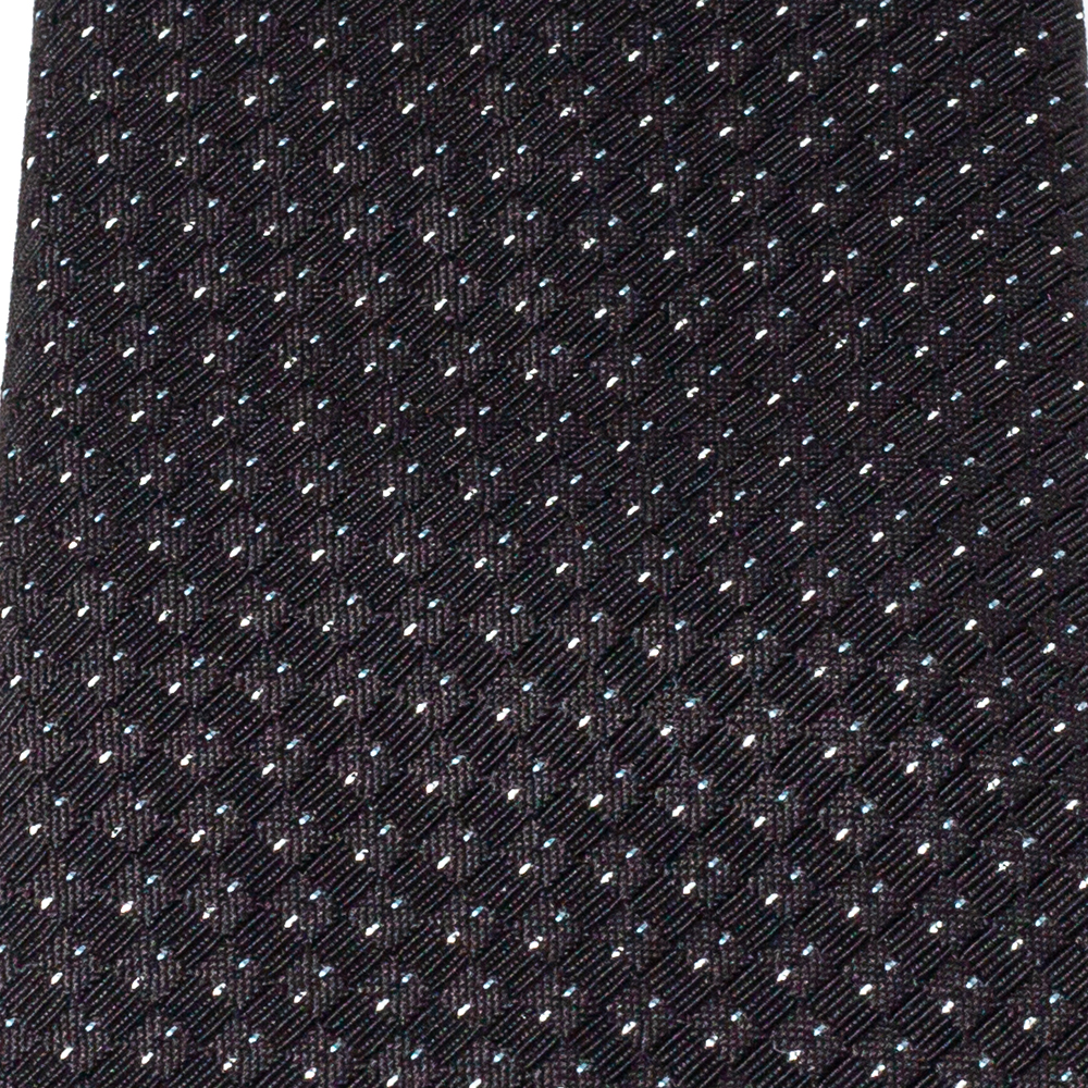 

Chanel Black Lurex Jacquard Silk Skinny Tie