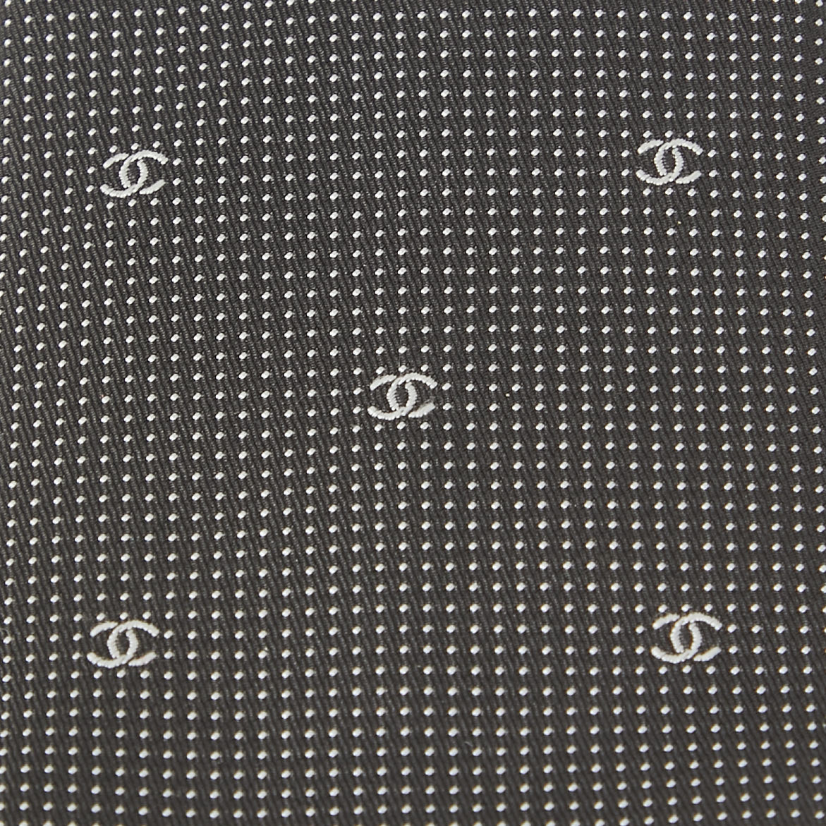 

Chanel Black CC Print Silk Skinny Tie