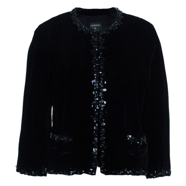 Chanel Velvet Embellished Jacket XXL