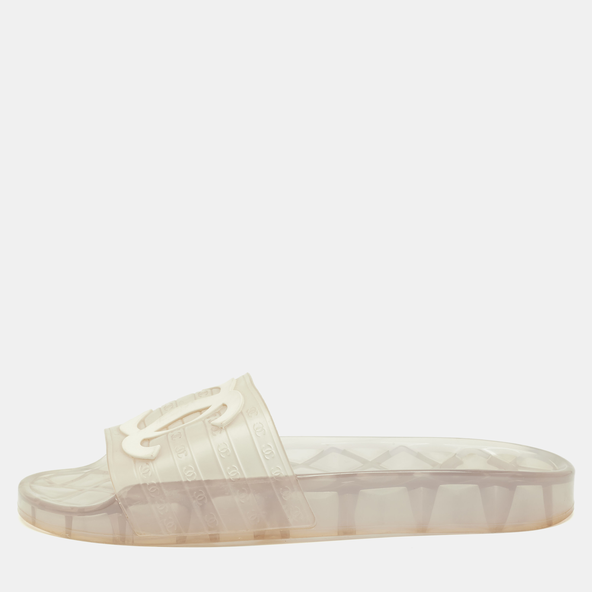 

Chanel CC Size  Transparent Jelly Flat Slide