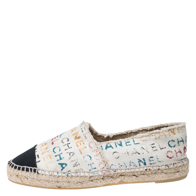 

Chanel Multicolor Toile Monogram Canvas Espadrille Size