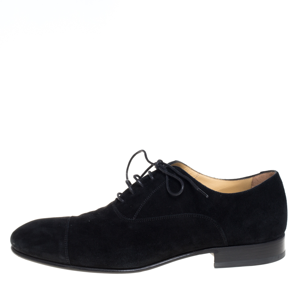 

Chanel Uniform Black Suede Cap Toe Lace Up Oxford Size